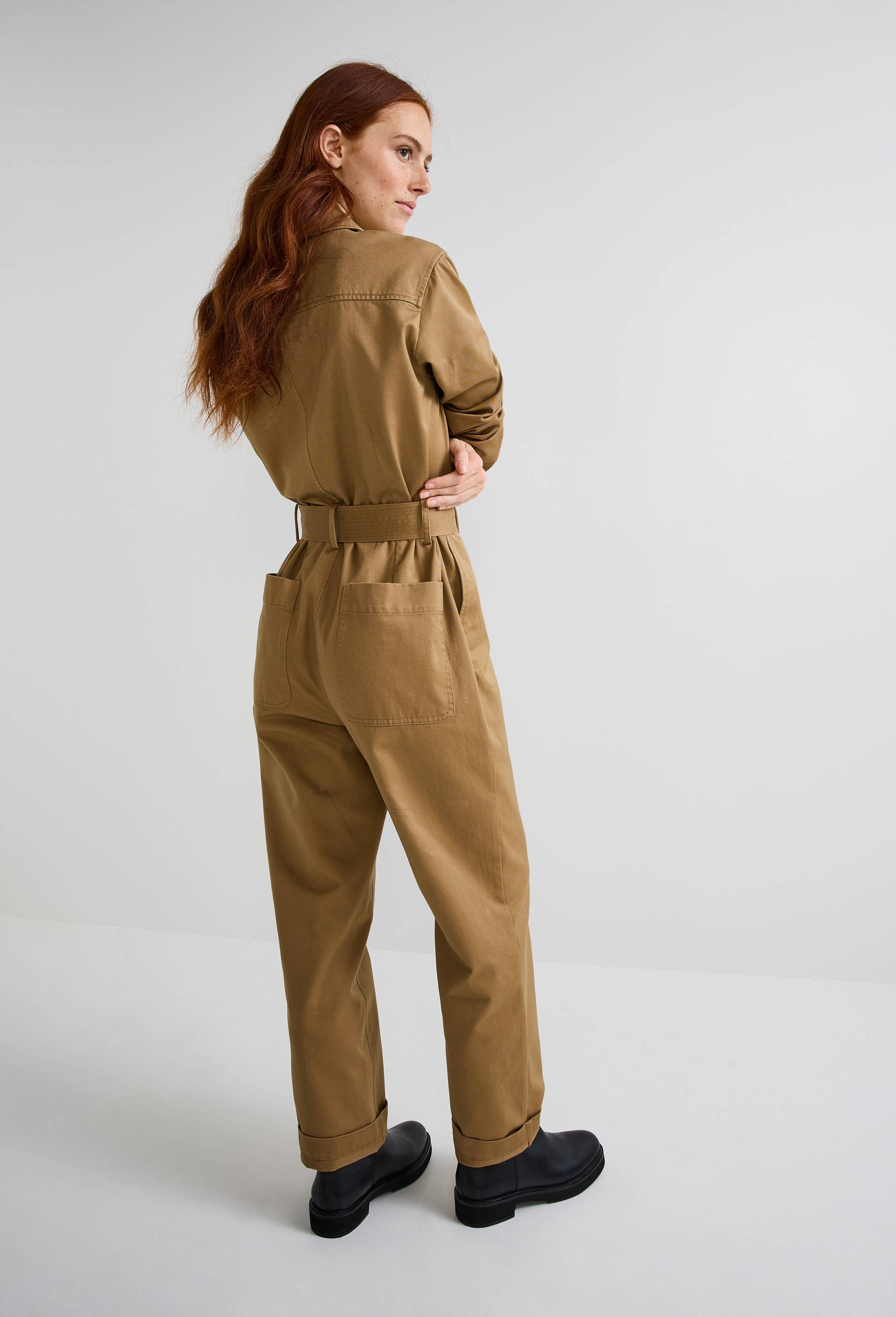 Combinaison pantalon en coton, Brun clair, large image number 1.0