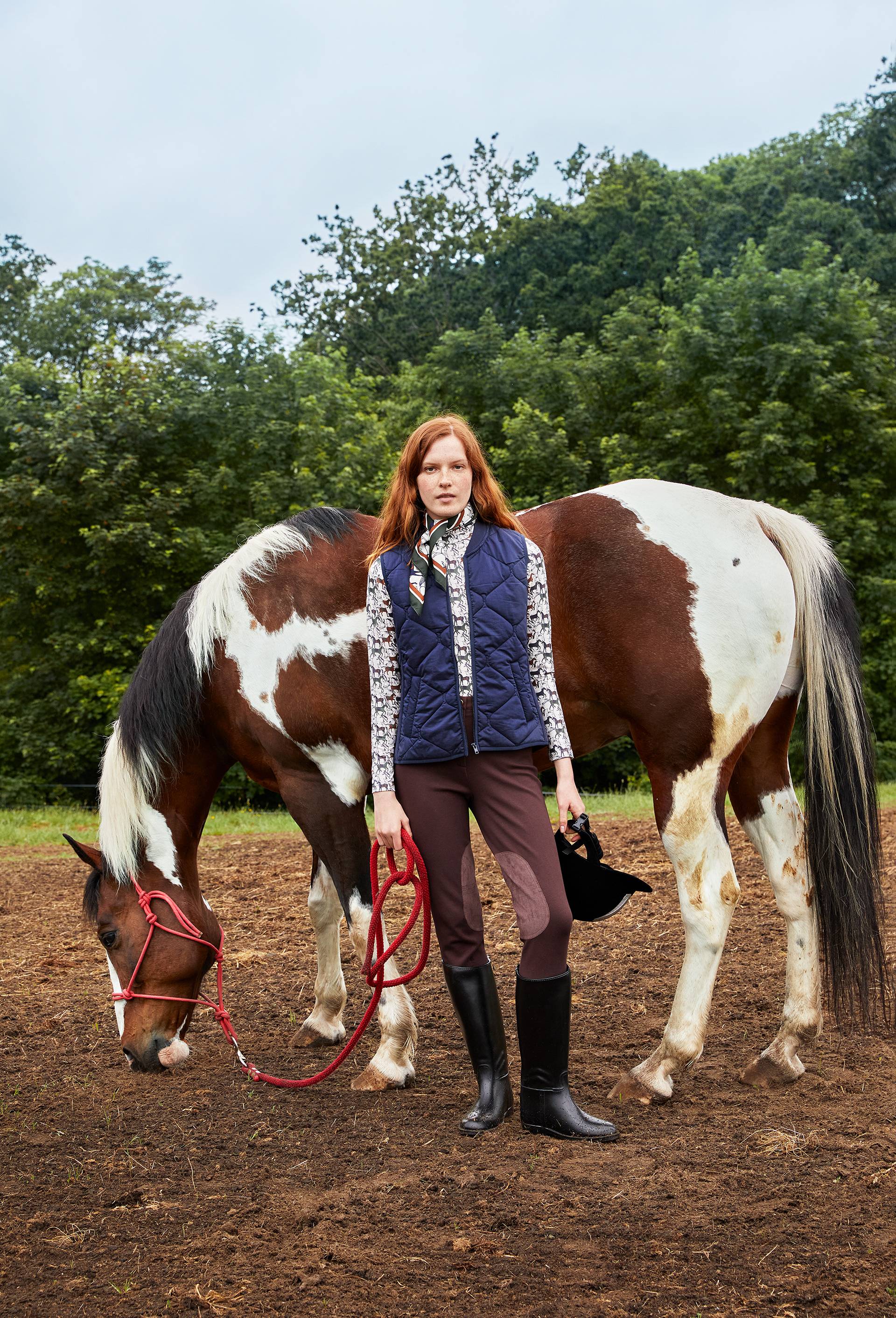 Veste sans manche d'&eacute;quitation, Bleu fonc&eacute;, large image number 0