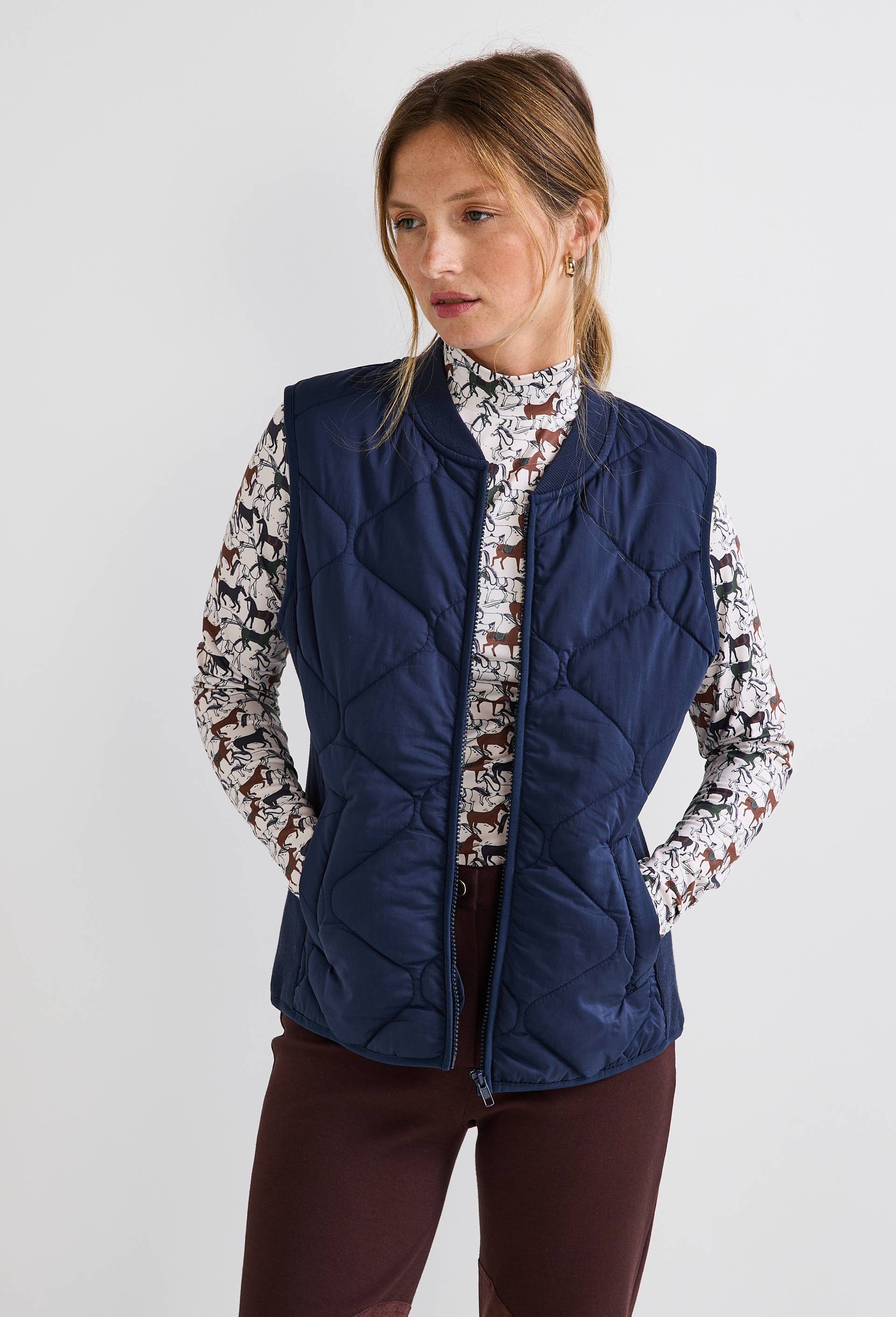 Veste sans manche d'&eacute;quitation, Bleu fonc&eacute;, large image number 2