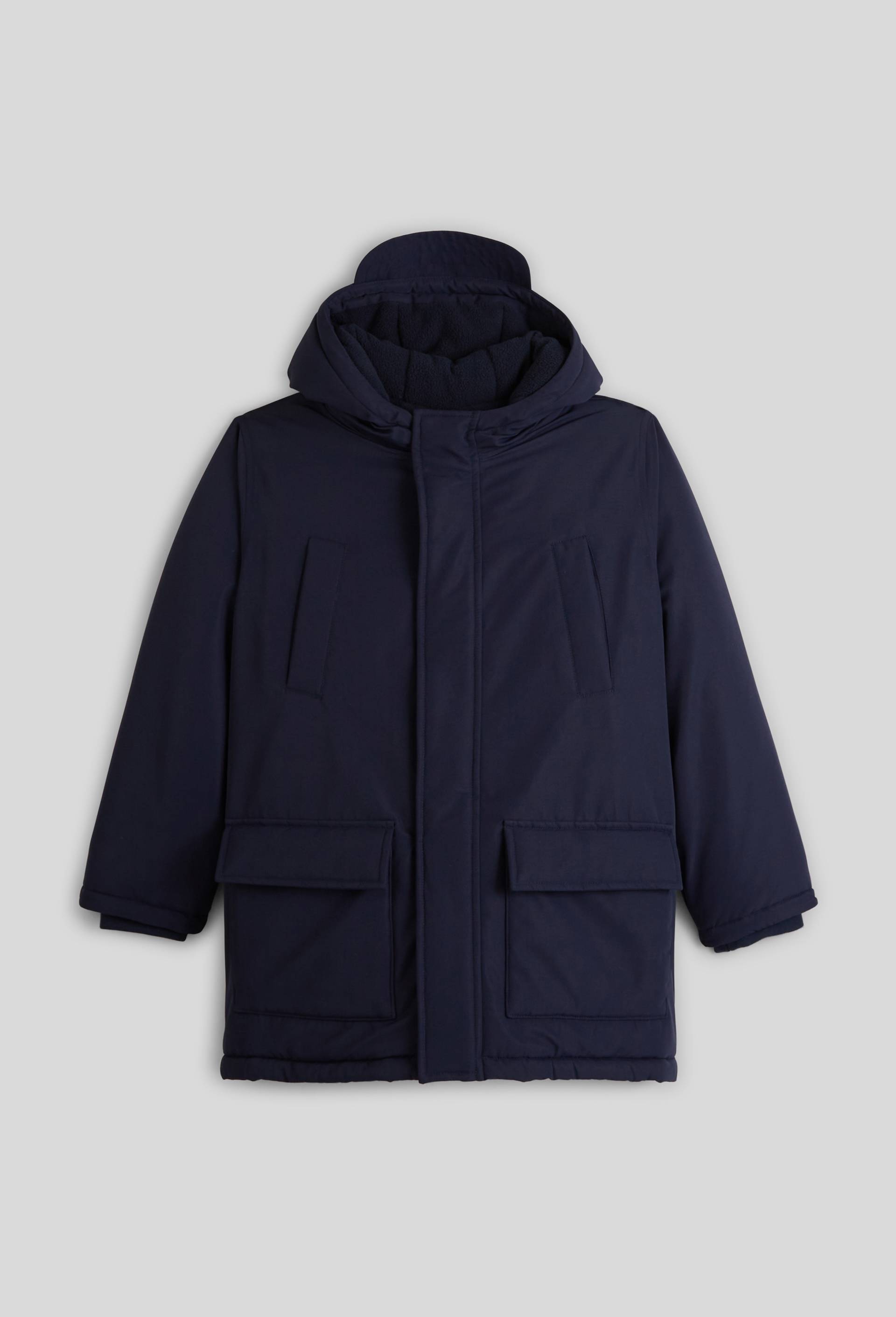 Parka longue imperm&eacute;able &agrave; capuche, Bleu fonc&eacute;, swatch image
