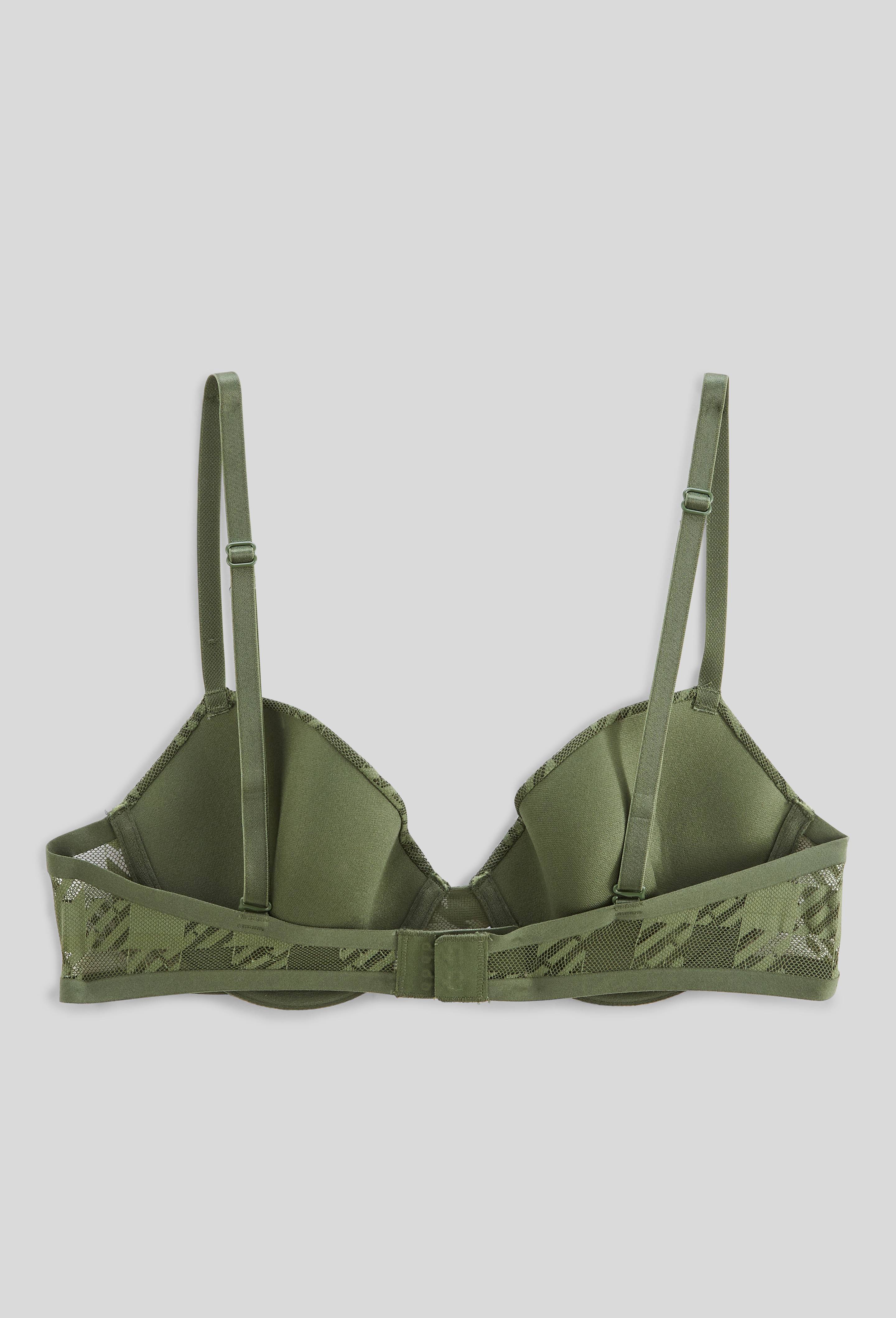 Soutien-gorge corbeille padd&eacute; BELLA en dentelle, Vert fonc&eacute;, large image number 3