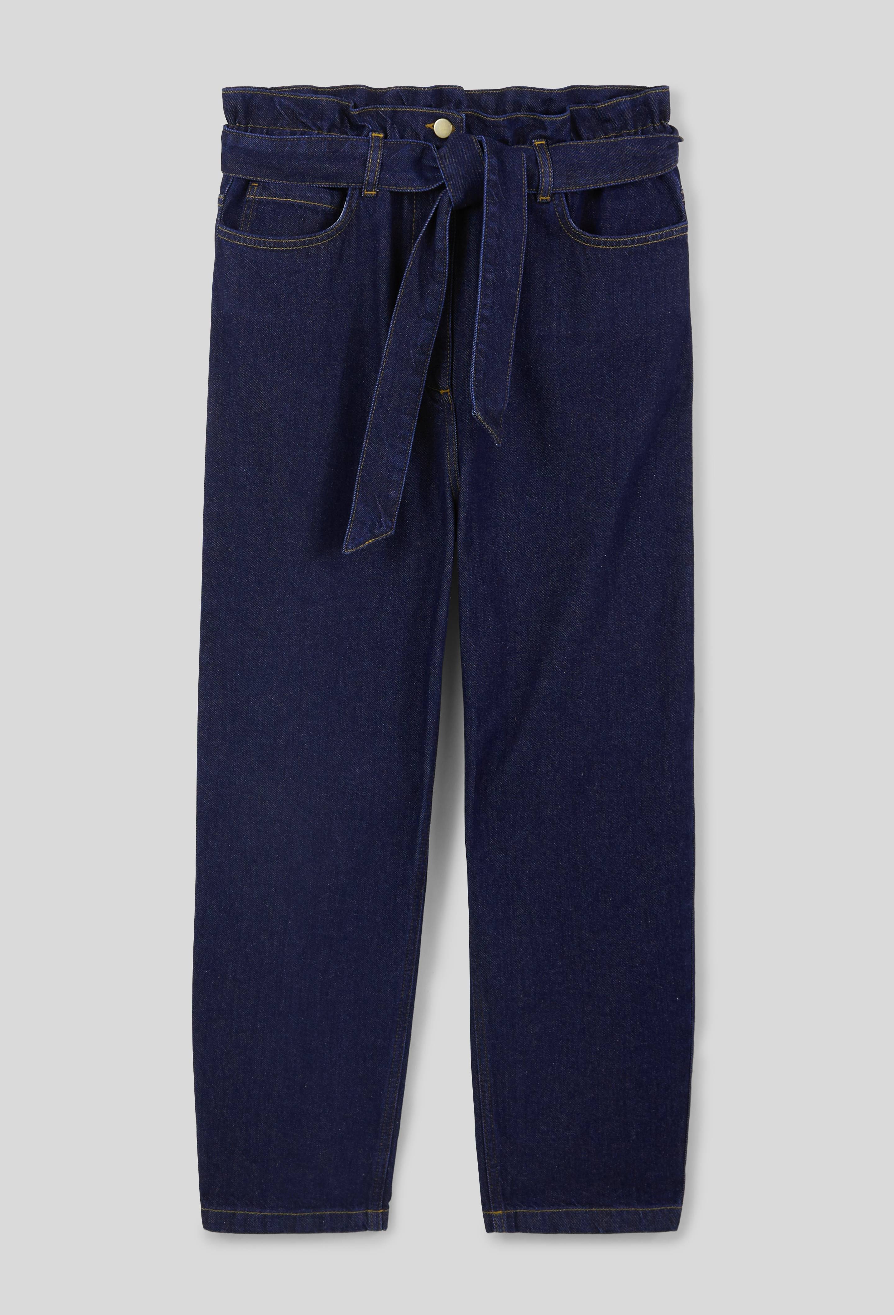 Jean carotte taille &eacute;lastiqu&eacute;e, Bleu, large image number 2