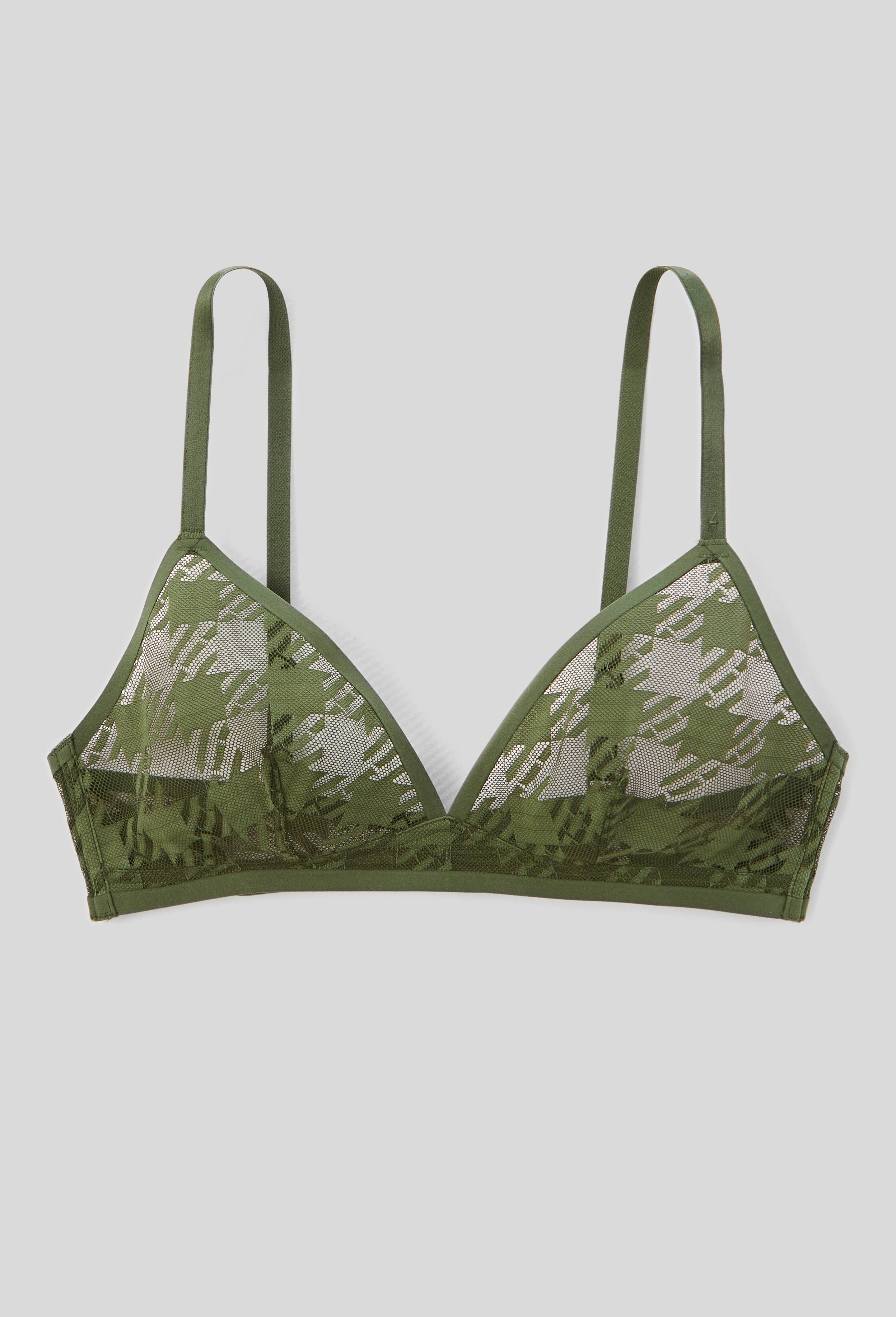 Soutien-gorge triangle BELLA en dentelle, Vert fonc&eacute;, large image number 2.0