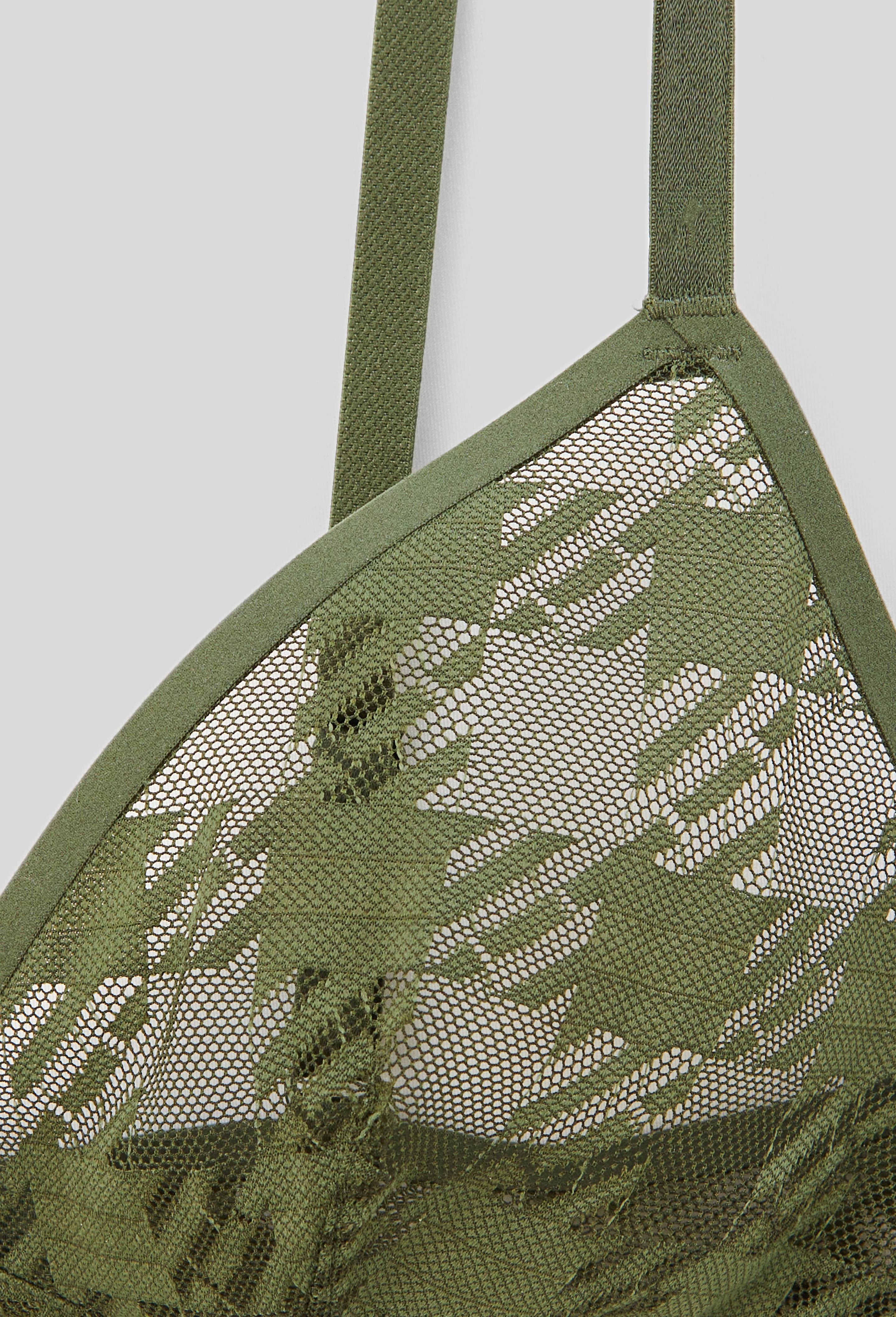 Soutien-gorge triangle BELLA en dentelle, Vert fonc&eacute;, large image number 4.0