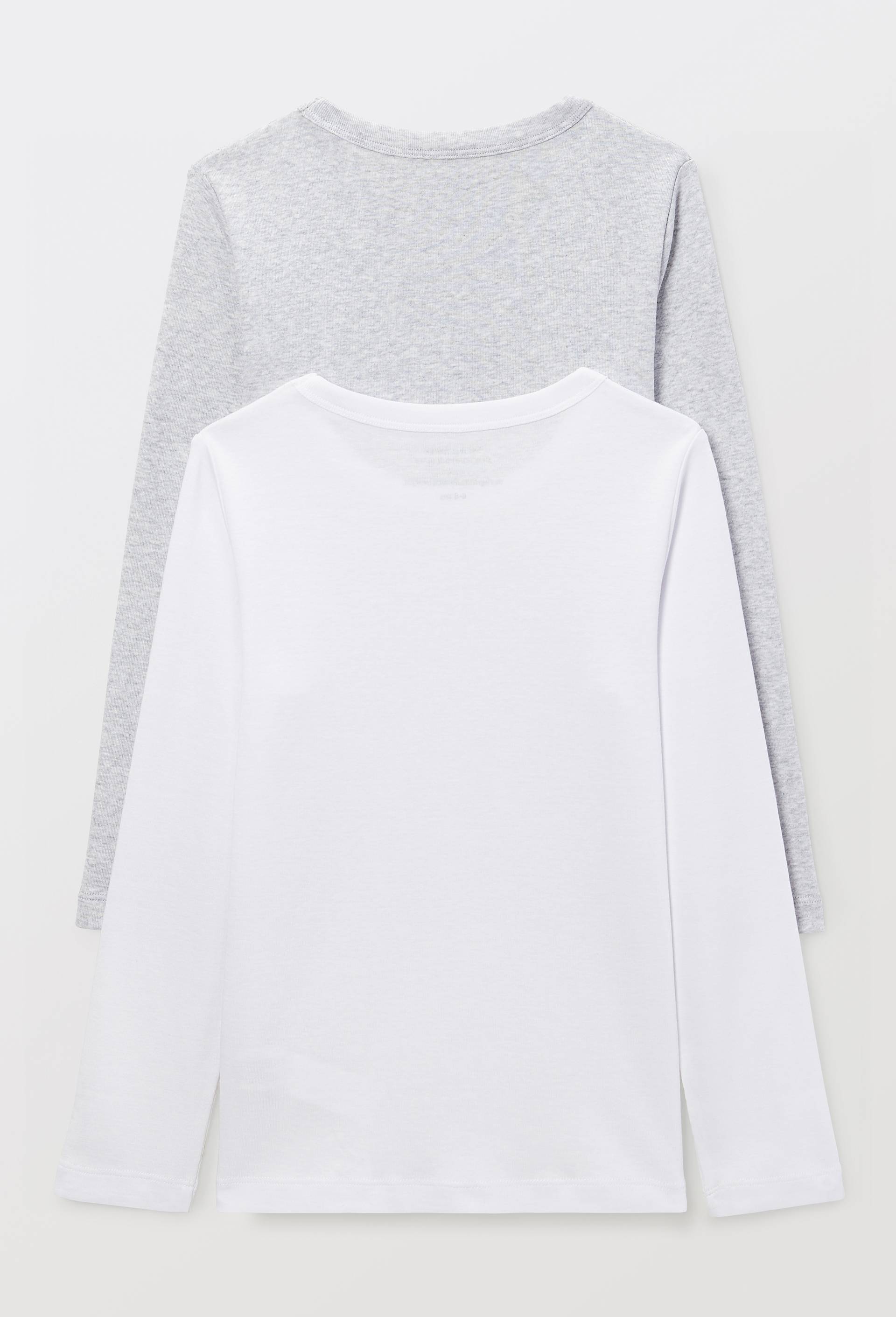 Lot de 2 t-shirts manches longues unis en coton BIO GOTS, Blanc, large image number 1