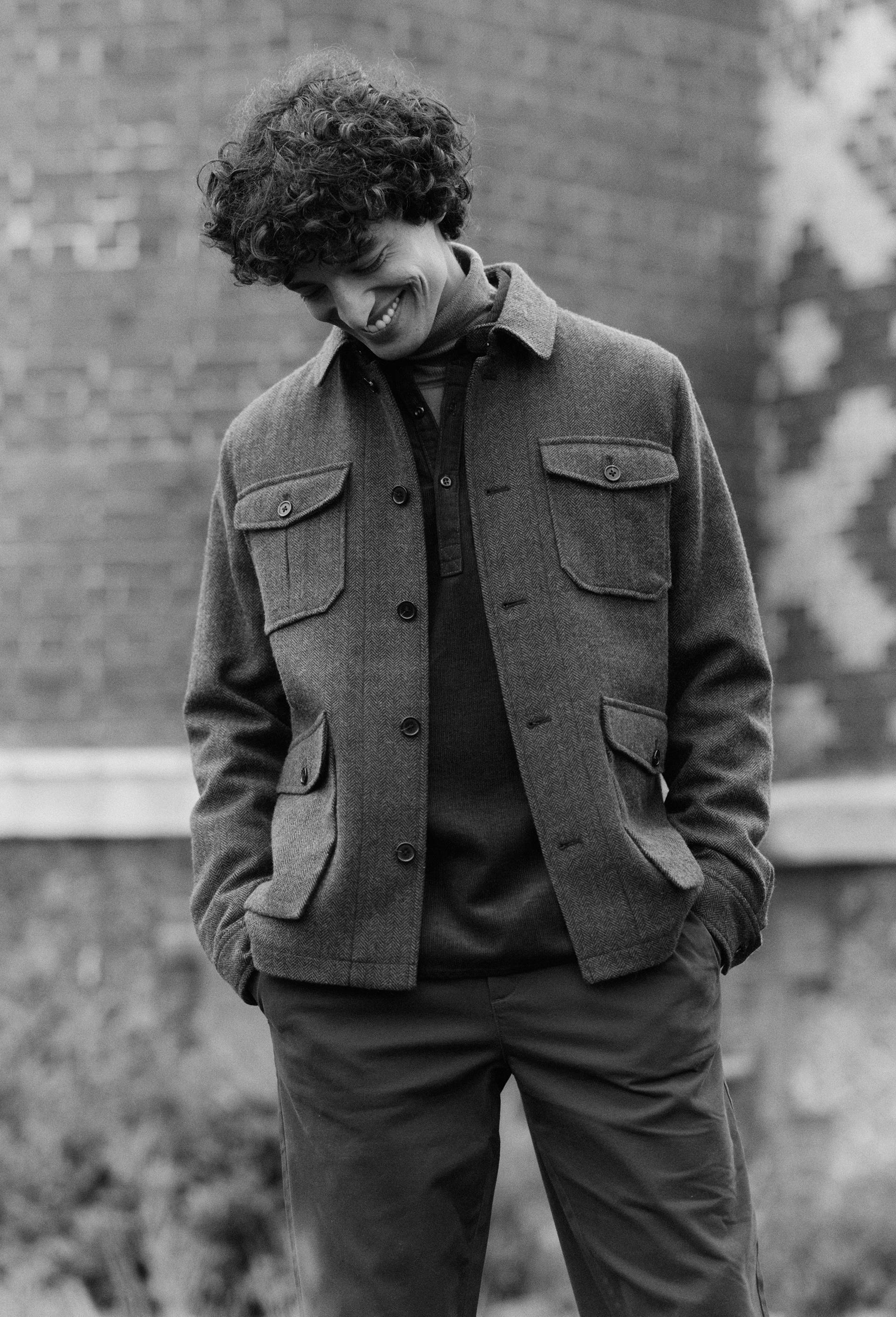 Veste en laine &agrave; chevrons, Vert fonc&eacute;, large image number 0