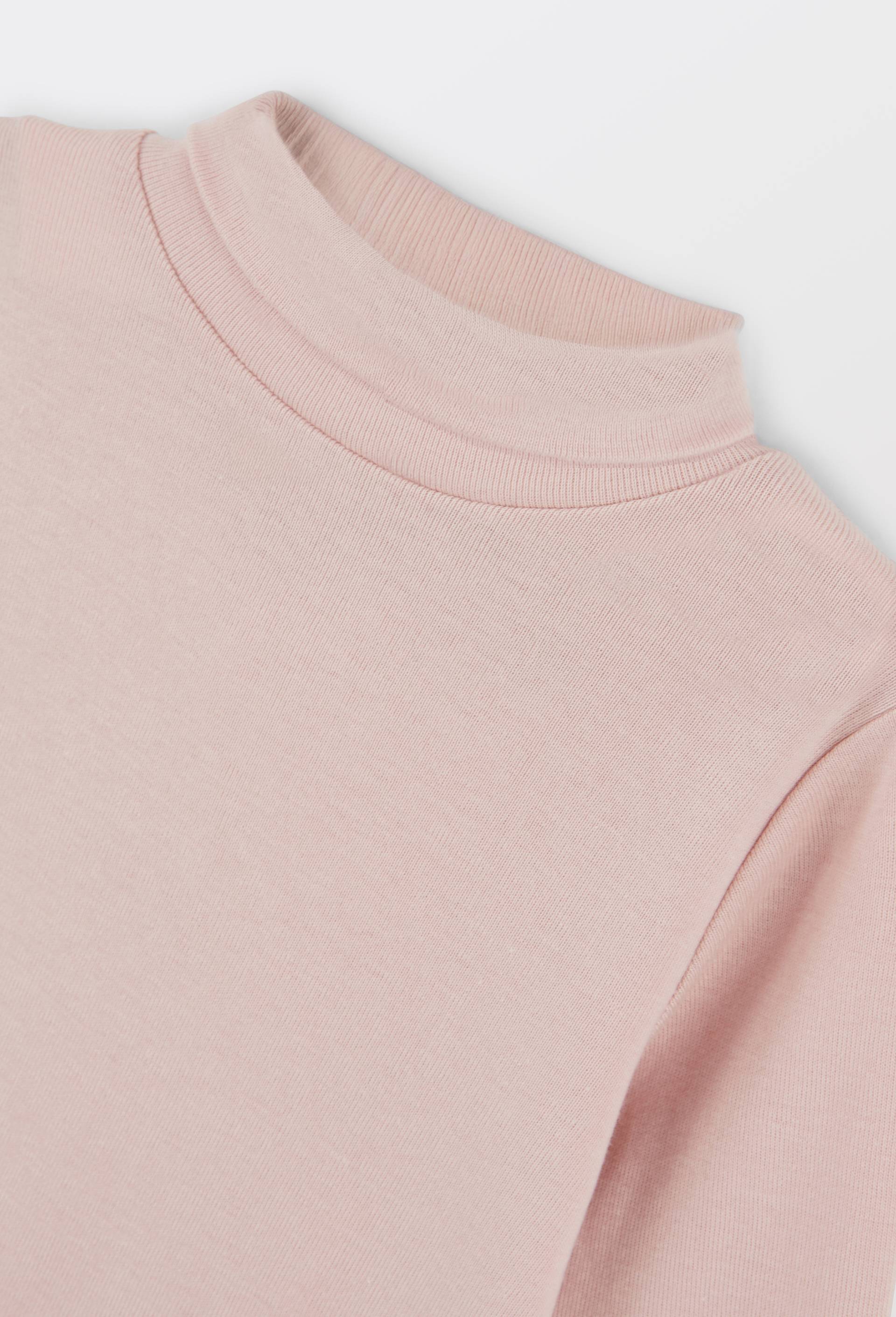 T-shirt manches longues col roul&eacute; uni en coton BIO GOTS, Rose clair, large image number 2
