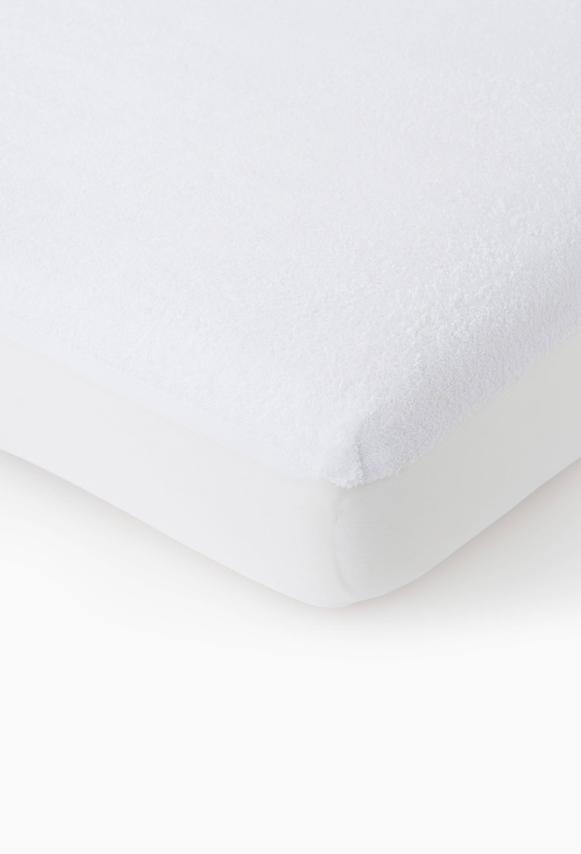 Prot&egrave;ge-matelas anti acariens, Eponge imperm&eacute;able, 160x200cm, 100% coton, Blanc, large image number 0.0