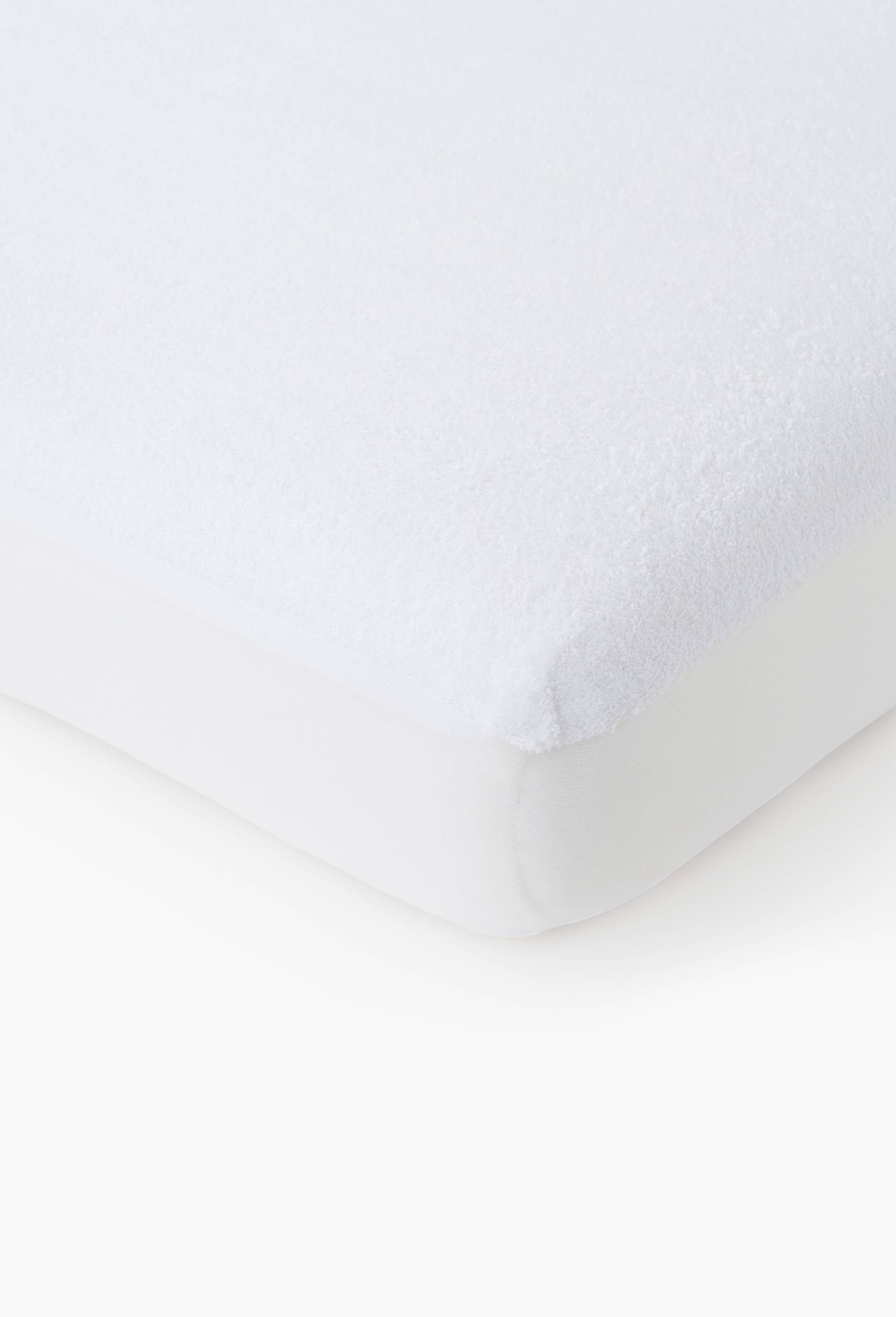 Prot&egrave;ge-matelas anti acariens, Eponge imperm&eacute;able, 140x190cm, 100% coton, Blanc, large image number 0