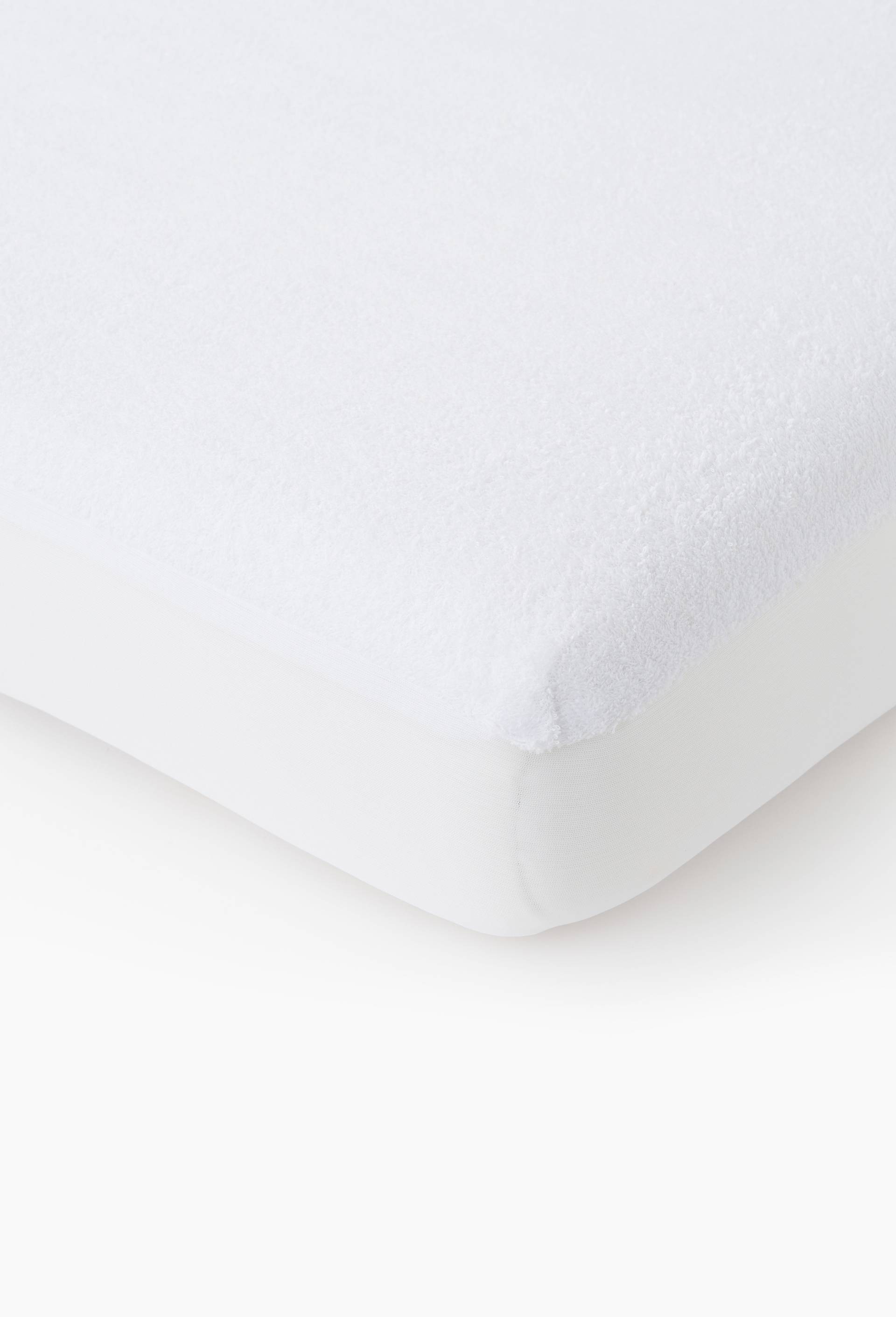 Prot&egrave;ge-matelas anti acariens, Eponge imperm&eacute;able, 90x190cm, 100% coton, Blanc, large image number 0.0