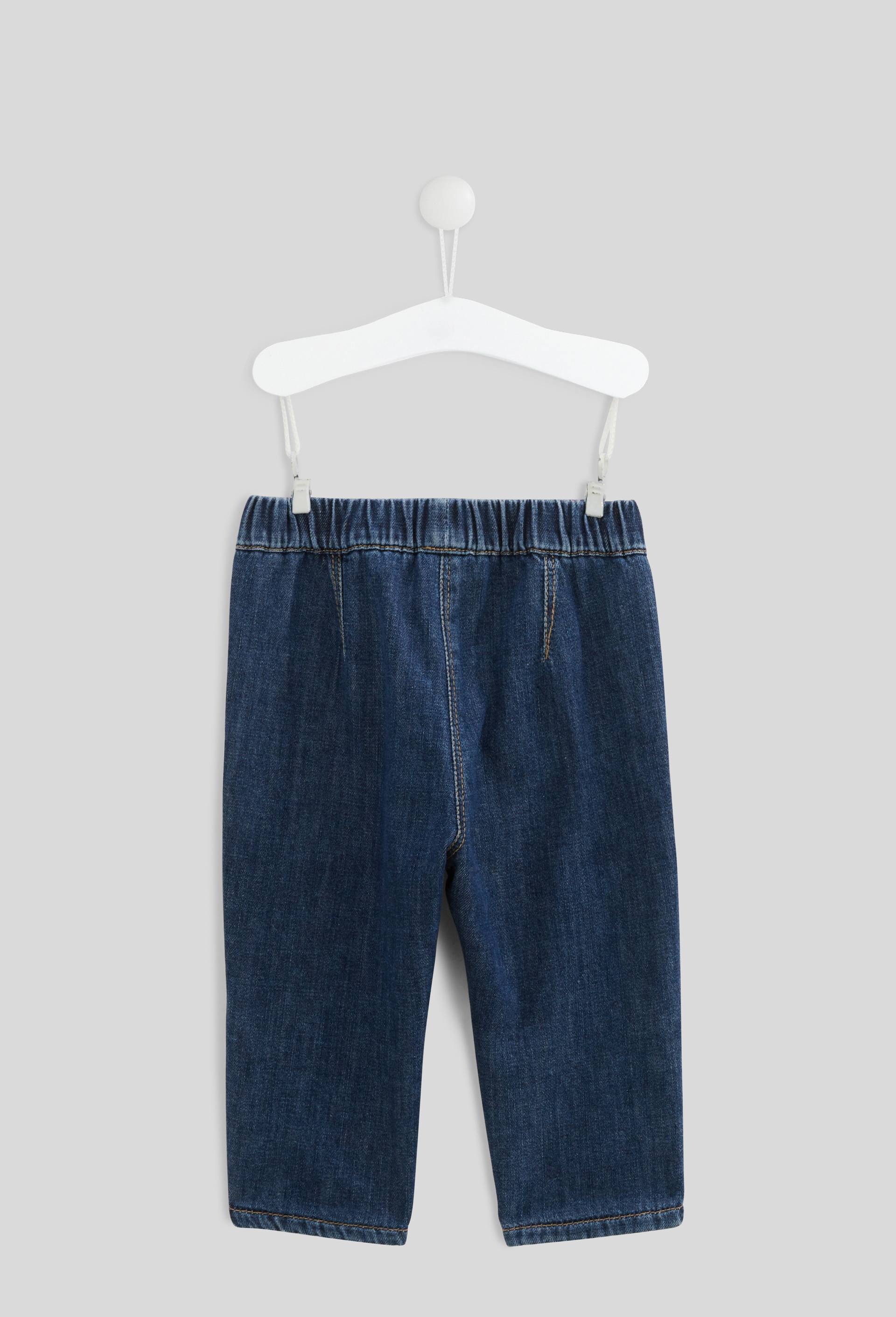 Jean taille élastique doublé en coton, BLEU, large image number 1