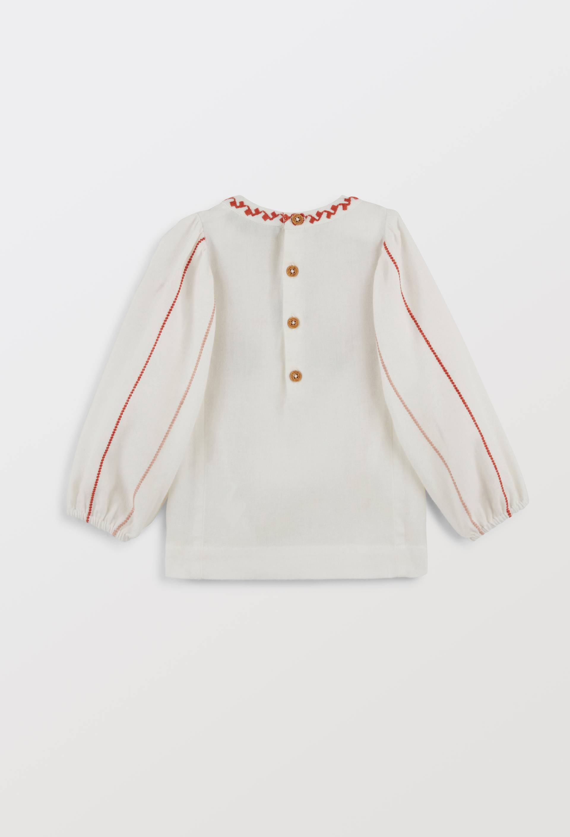 Blouse brod&eacute;e en coton BIO GOTS, Ecru, large image number 1.0