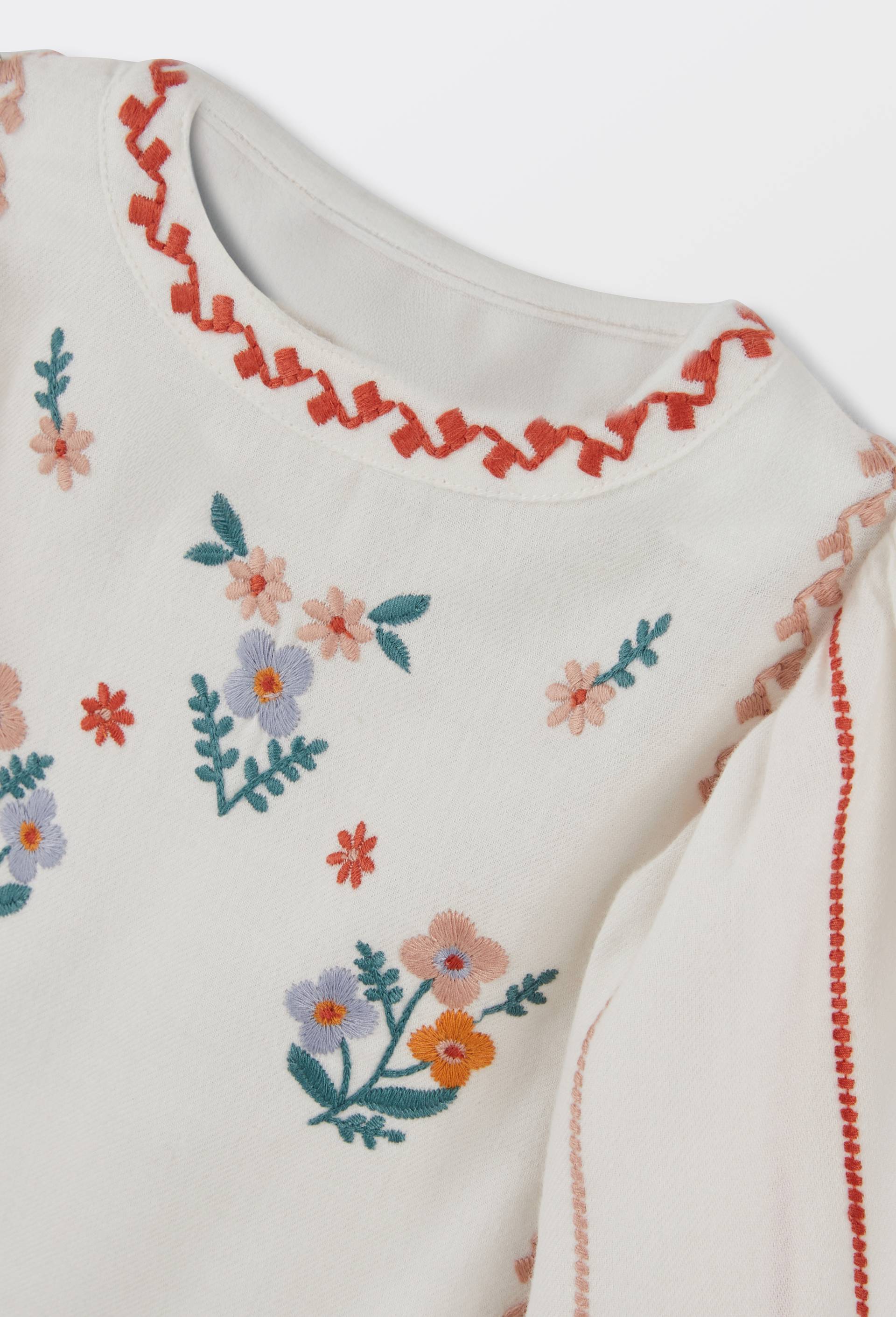 Blouse brod&eacute;e en coton BIO GOTS, Ecru, large image number 2
