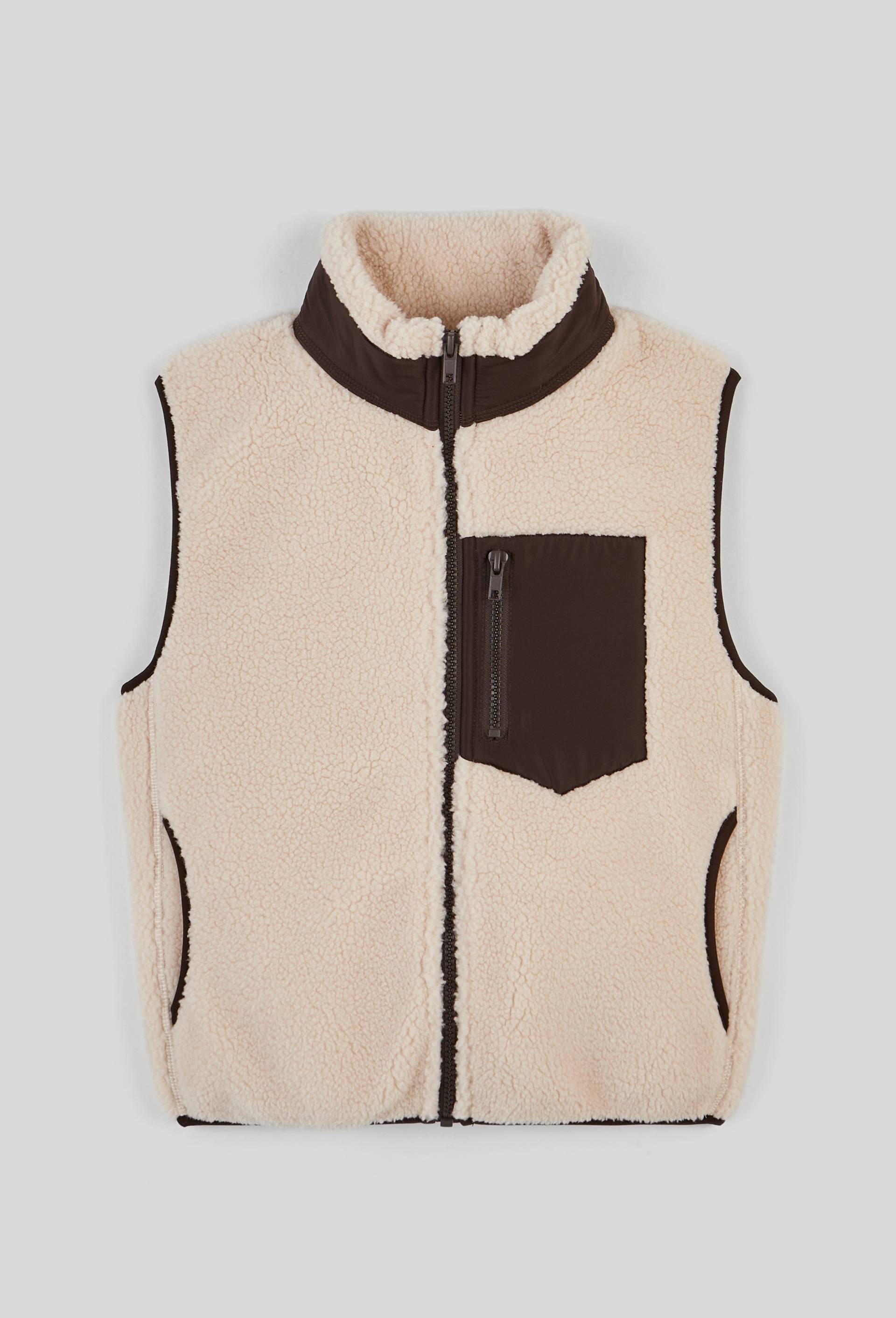 Gilet sans manches en sherpa, Ecru, large image number 0.0