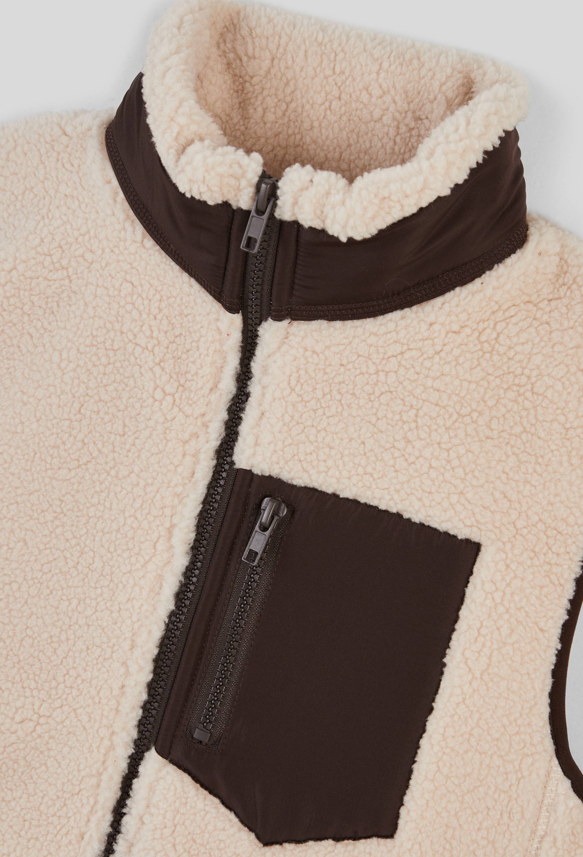 Gilet sans manches en sherpa, Ecru, large image number 2