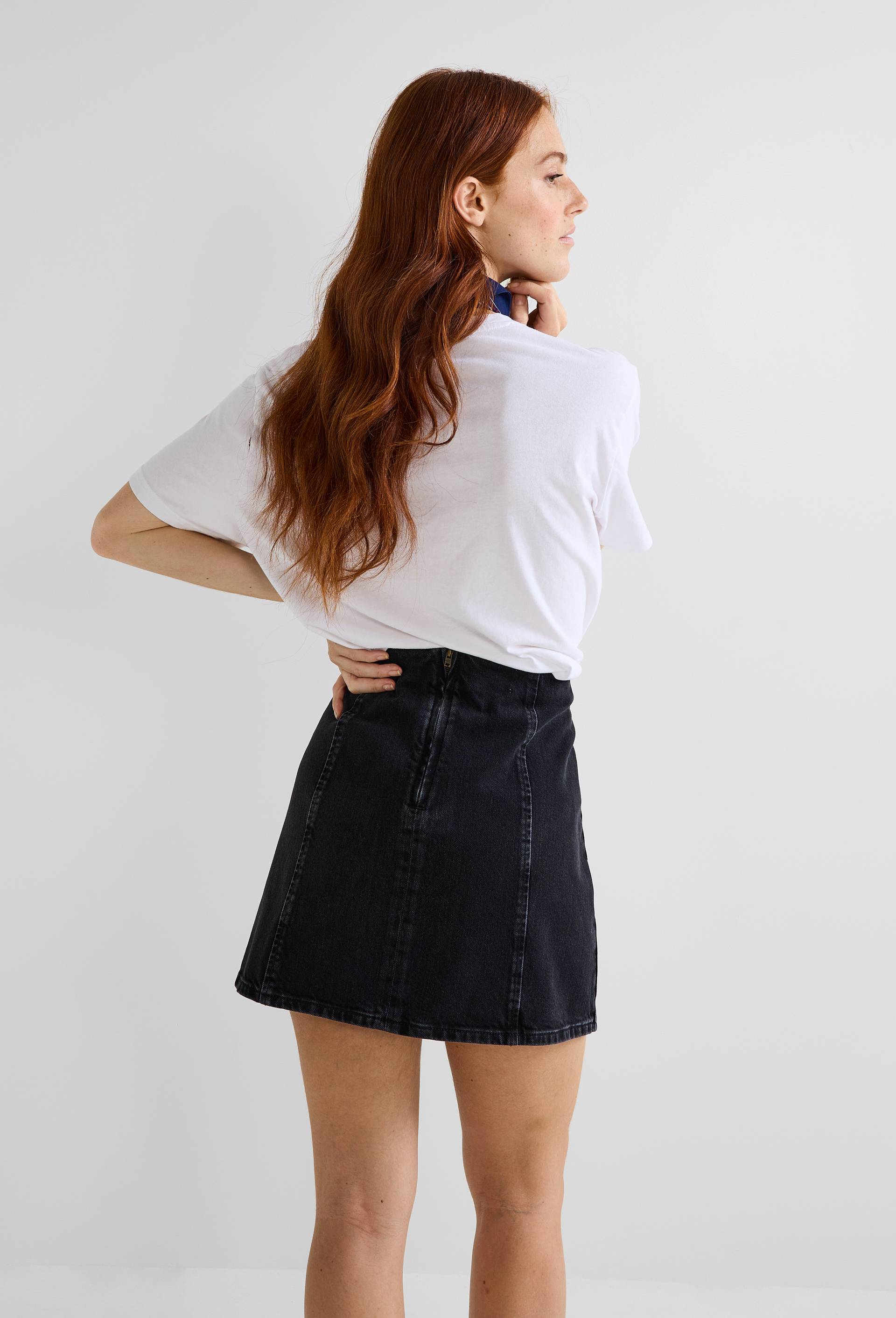 Jupe courte en denim, Noir, large image number 1