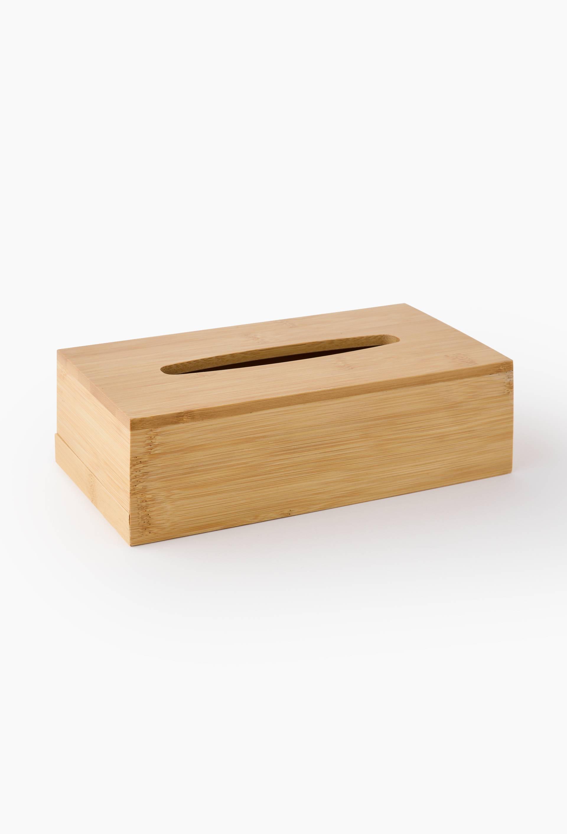 Bo&icirc;te &agrave; mouchoirs rectangulaire, 25 x 13,5 x 7 cm, bambou, Jaune, large image number 0