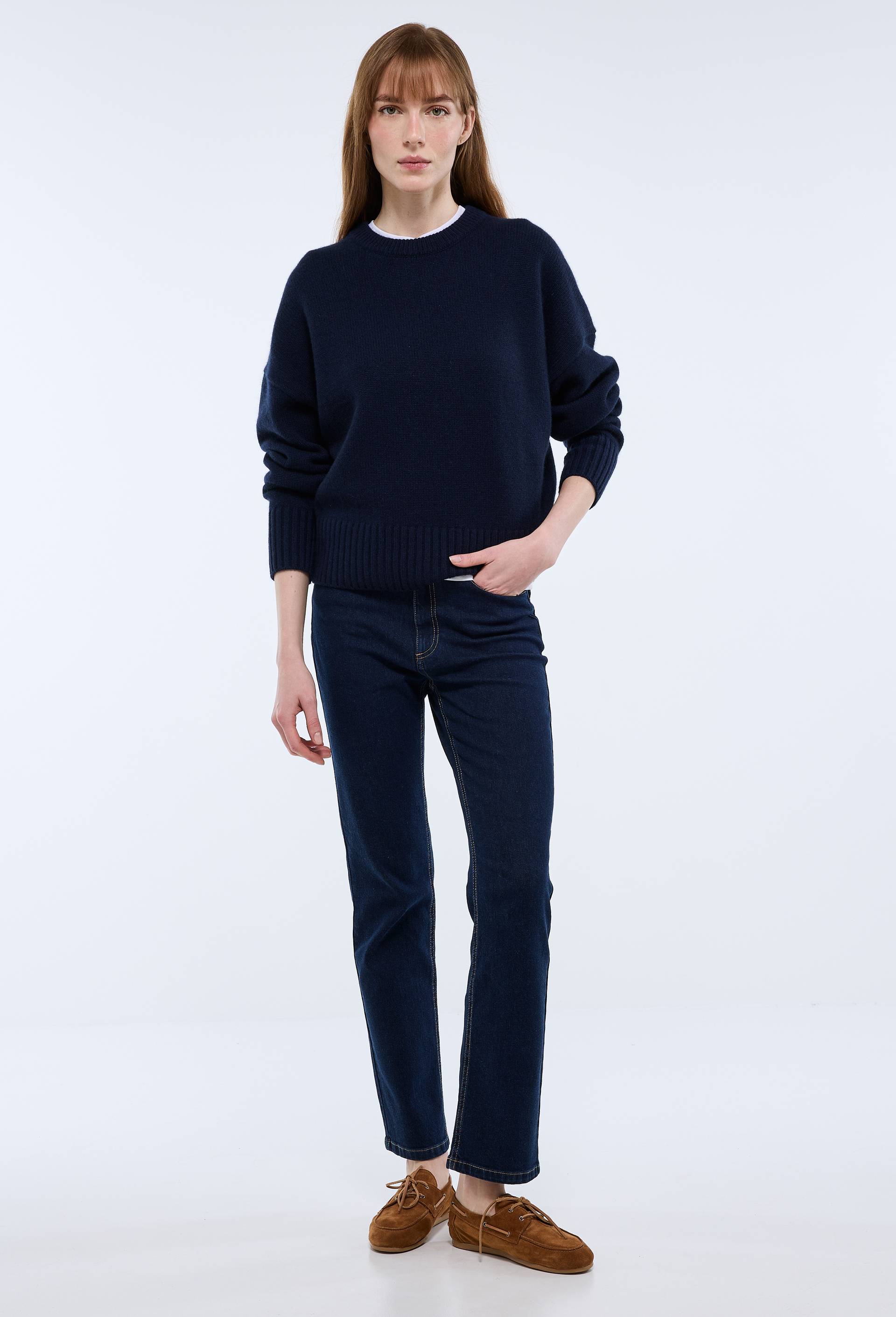 Jean droit, Bleu fonc&eacute;, large image number 0