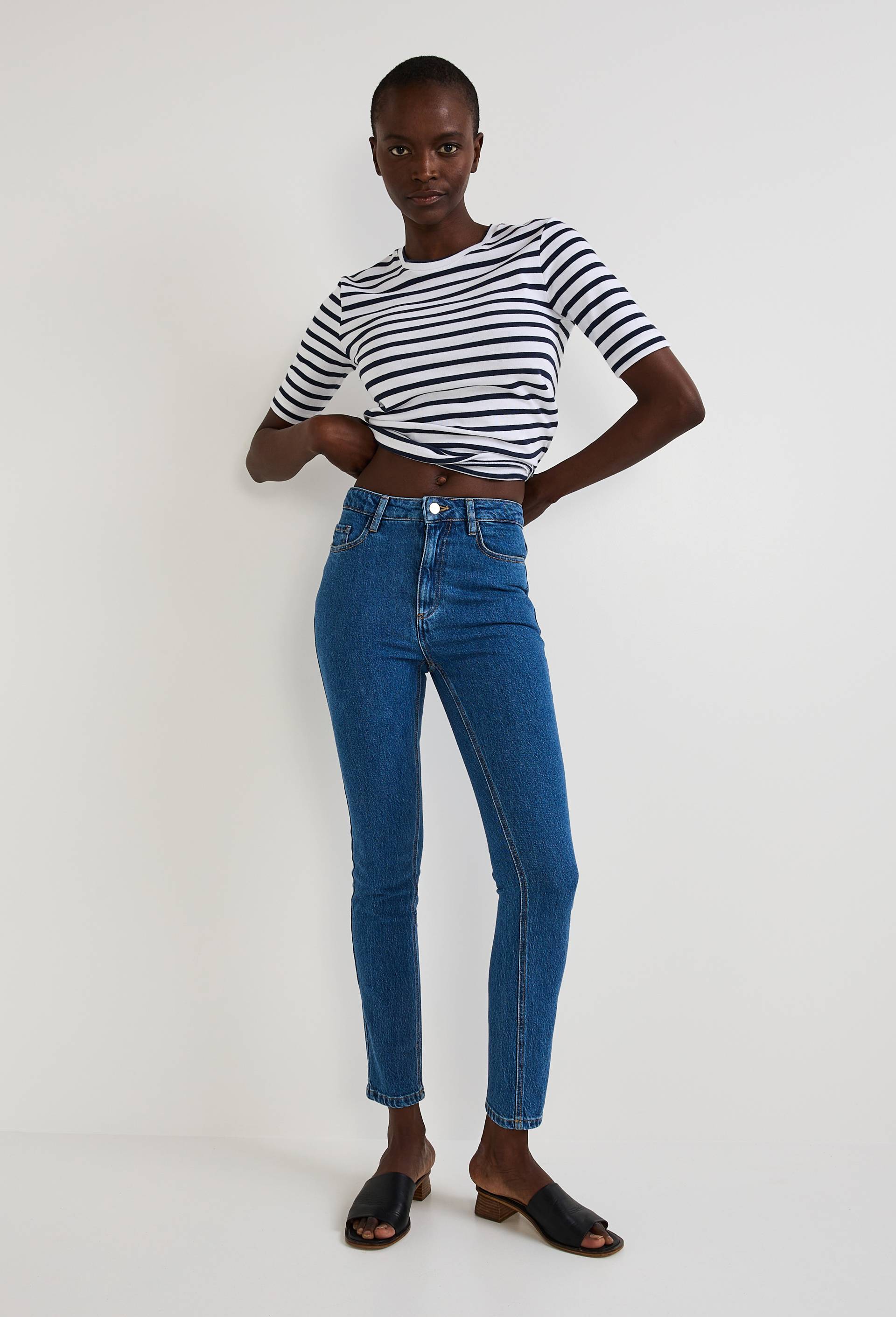 Jean slim, Bleu fonc&eacute;, large image number 0