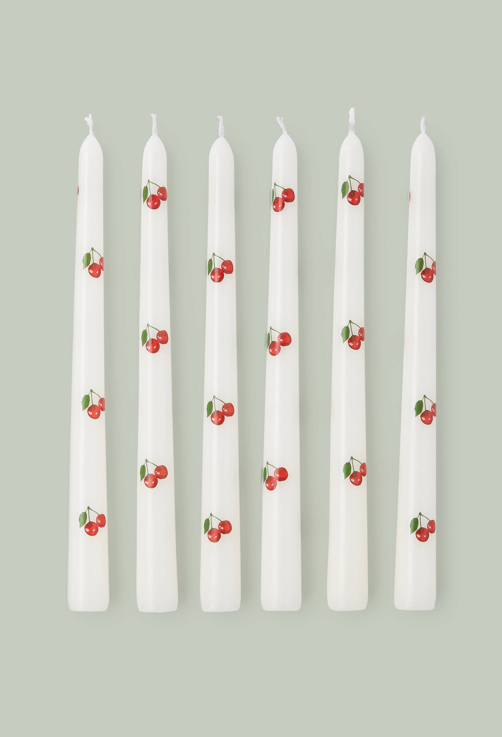 Bougies &agrave; motif cerises boite de 6 Vicki Murdoch X Monoprix, Multicolore, large image number 1