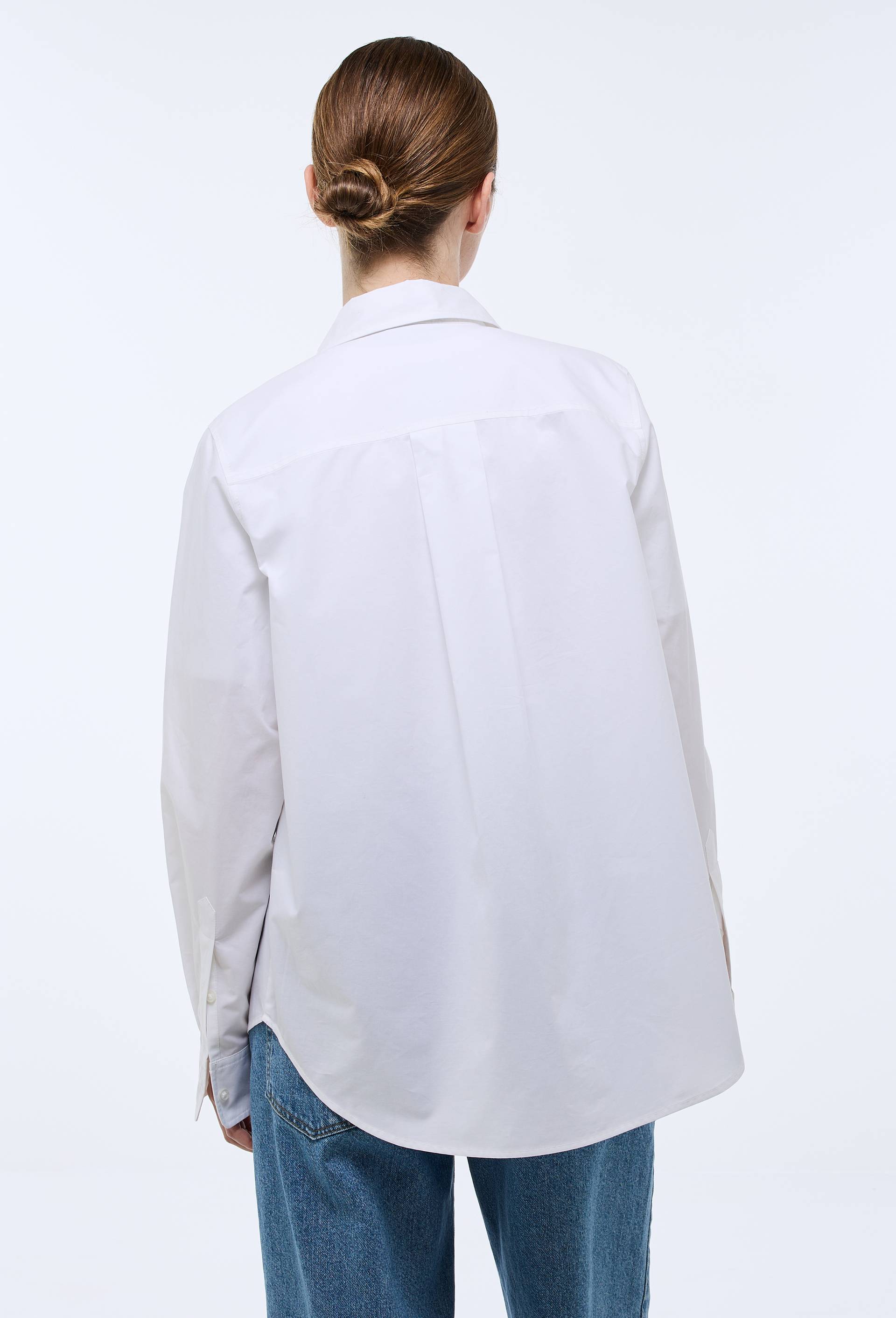 Chemise manches longues unie en coton BIO GOTS, Blanc, large image number 2