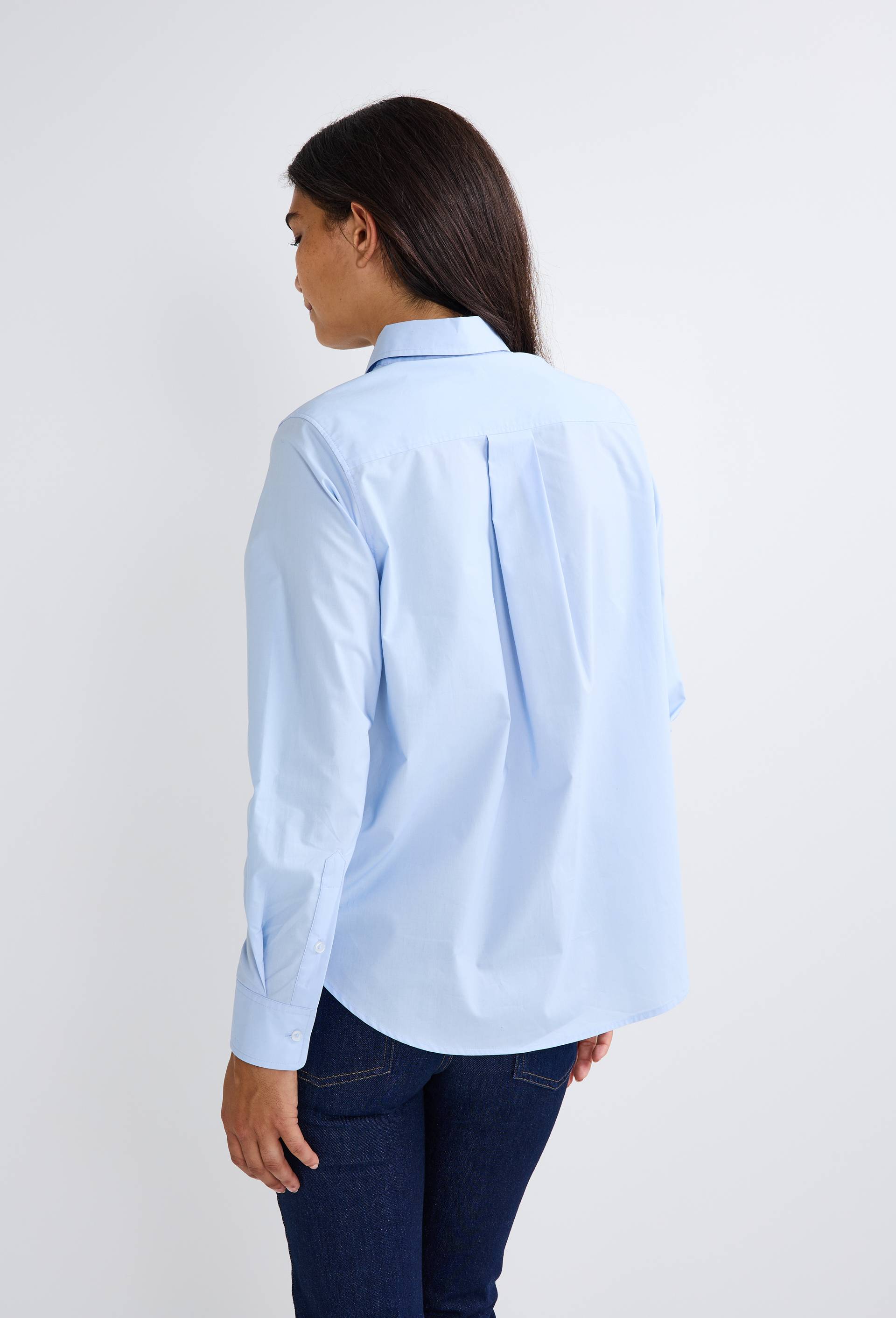 Chemise manches longues unie en coton BIO GOTS, Bleu clair, large image number 1