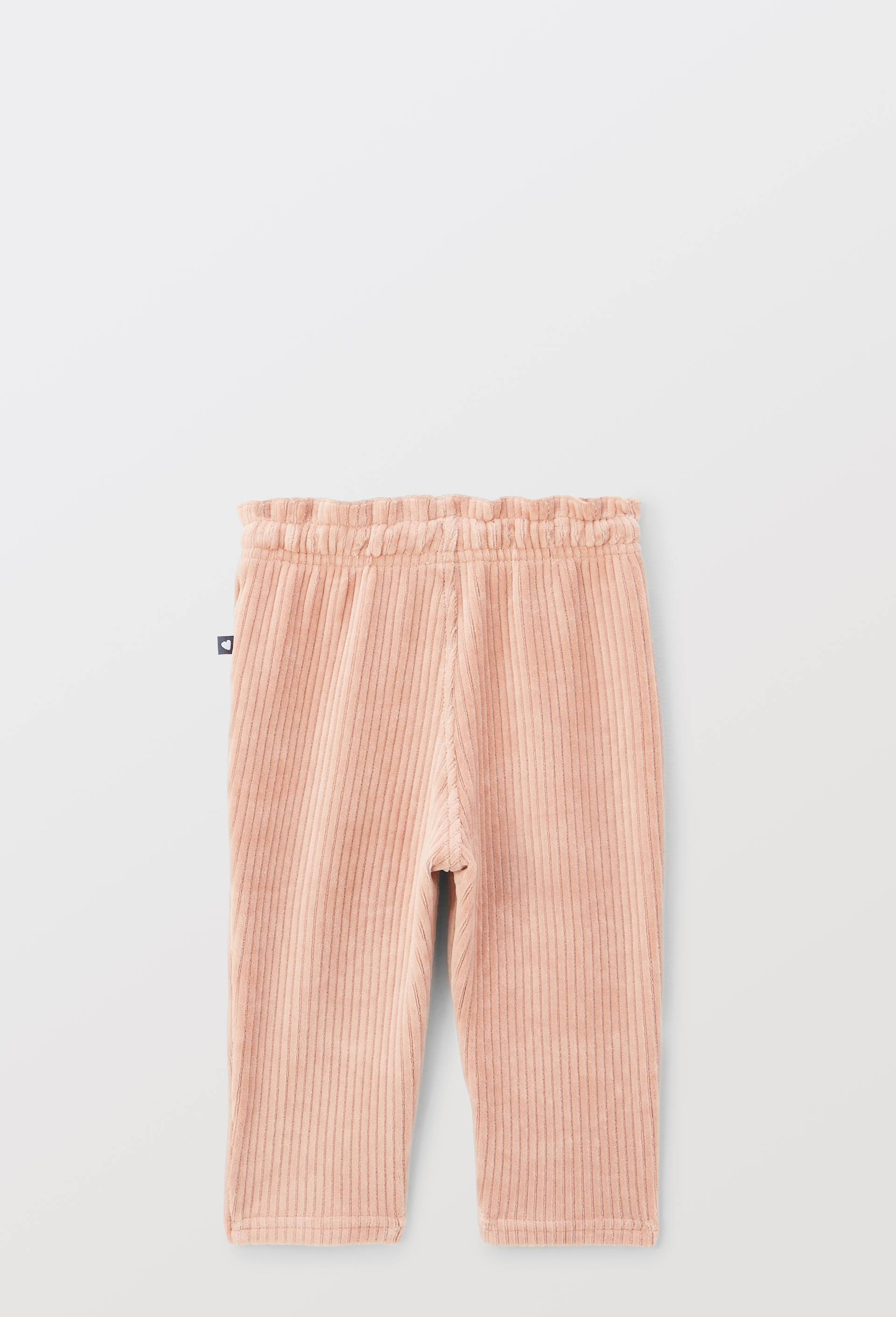 Pantalon taille &eacute;lastique en velours maille uni contenant du coton, Rose, large image number 1.0