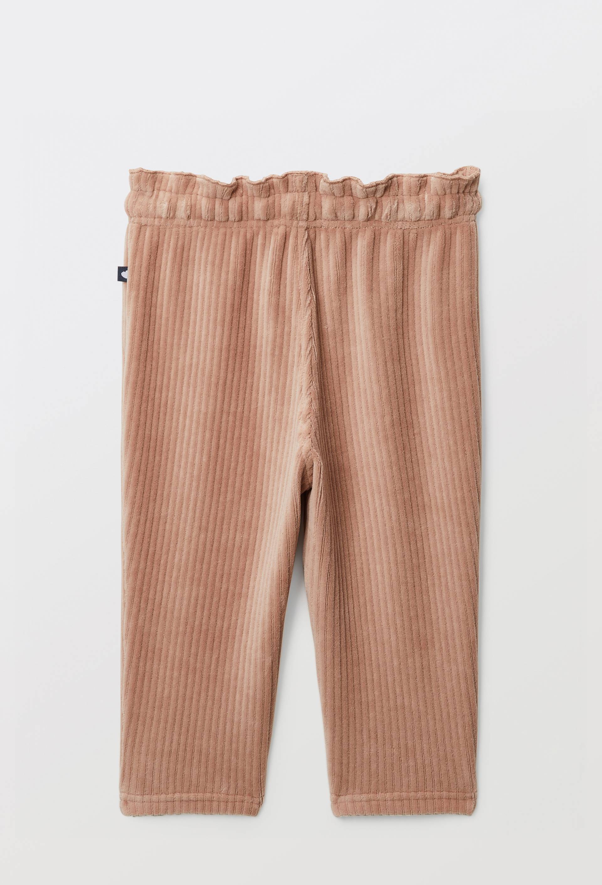 Pantalon taille &eacute;lastique en velours maille uni contenant du coton, Rose, large image number 2