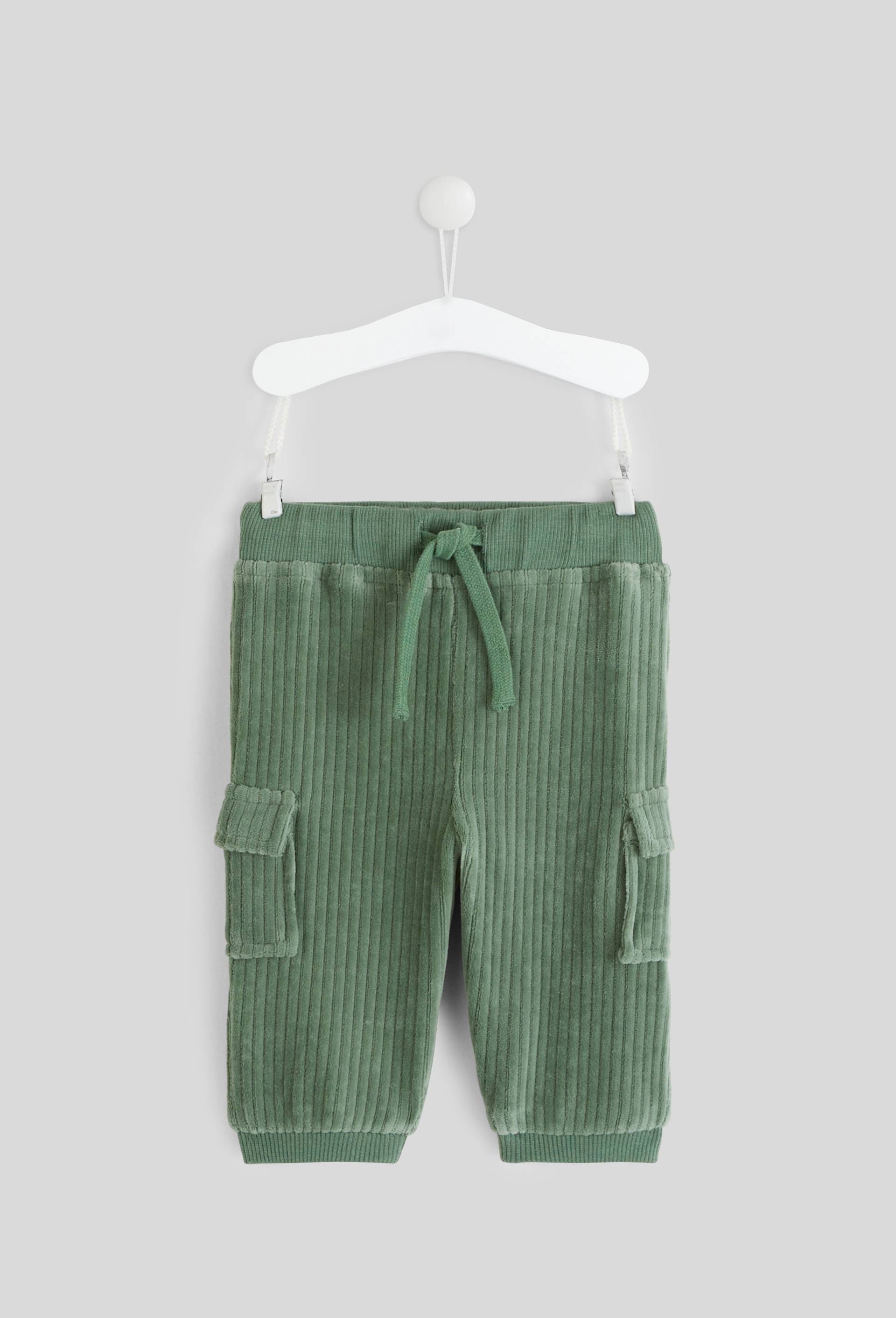 Pantalon long en velours, Vert, large image number 0.0