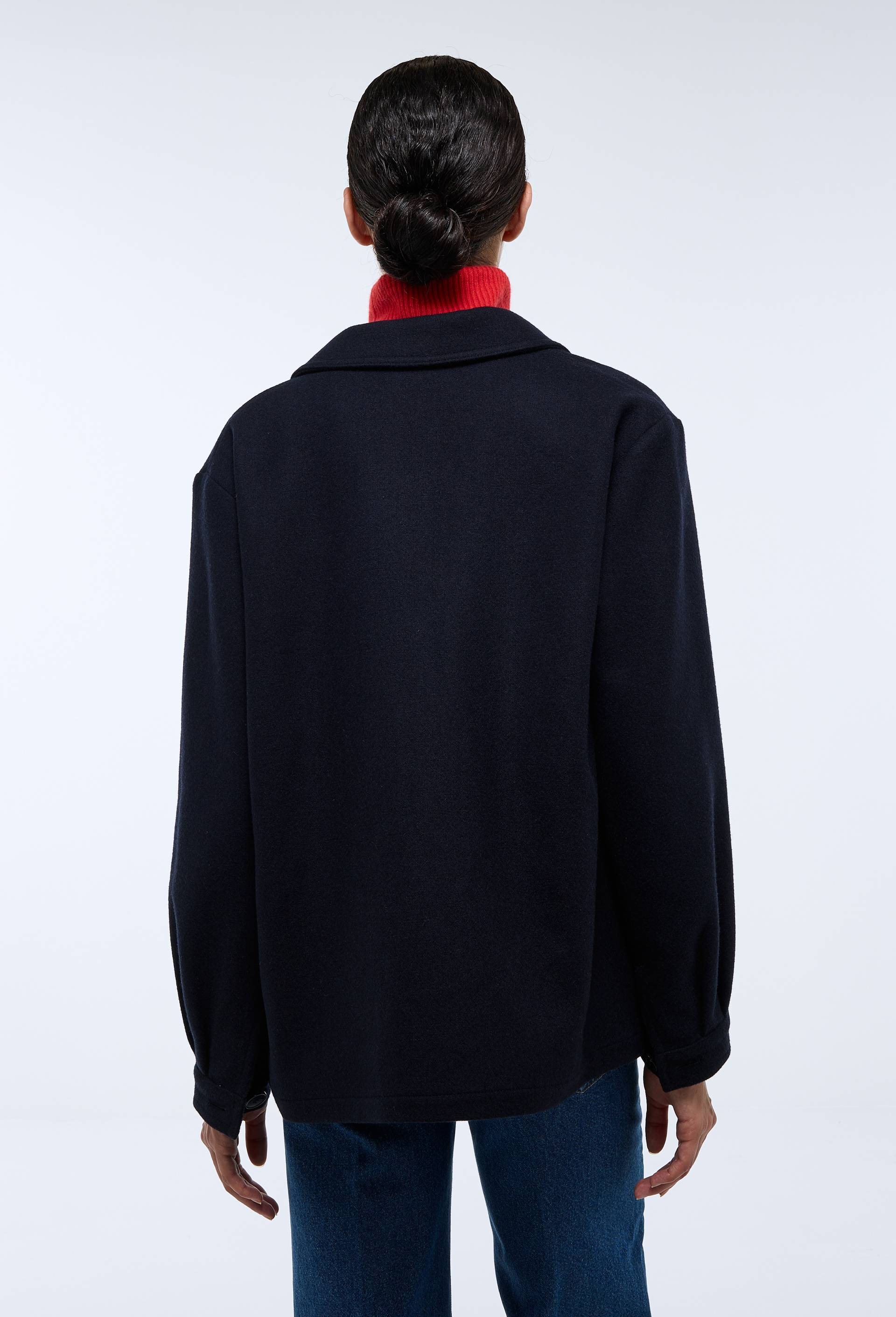 Veste contenant de la laine, Bleu fonc&eacute;, large image number 4.0