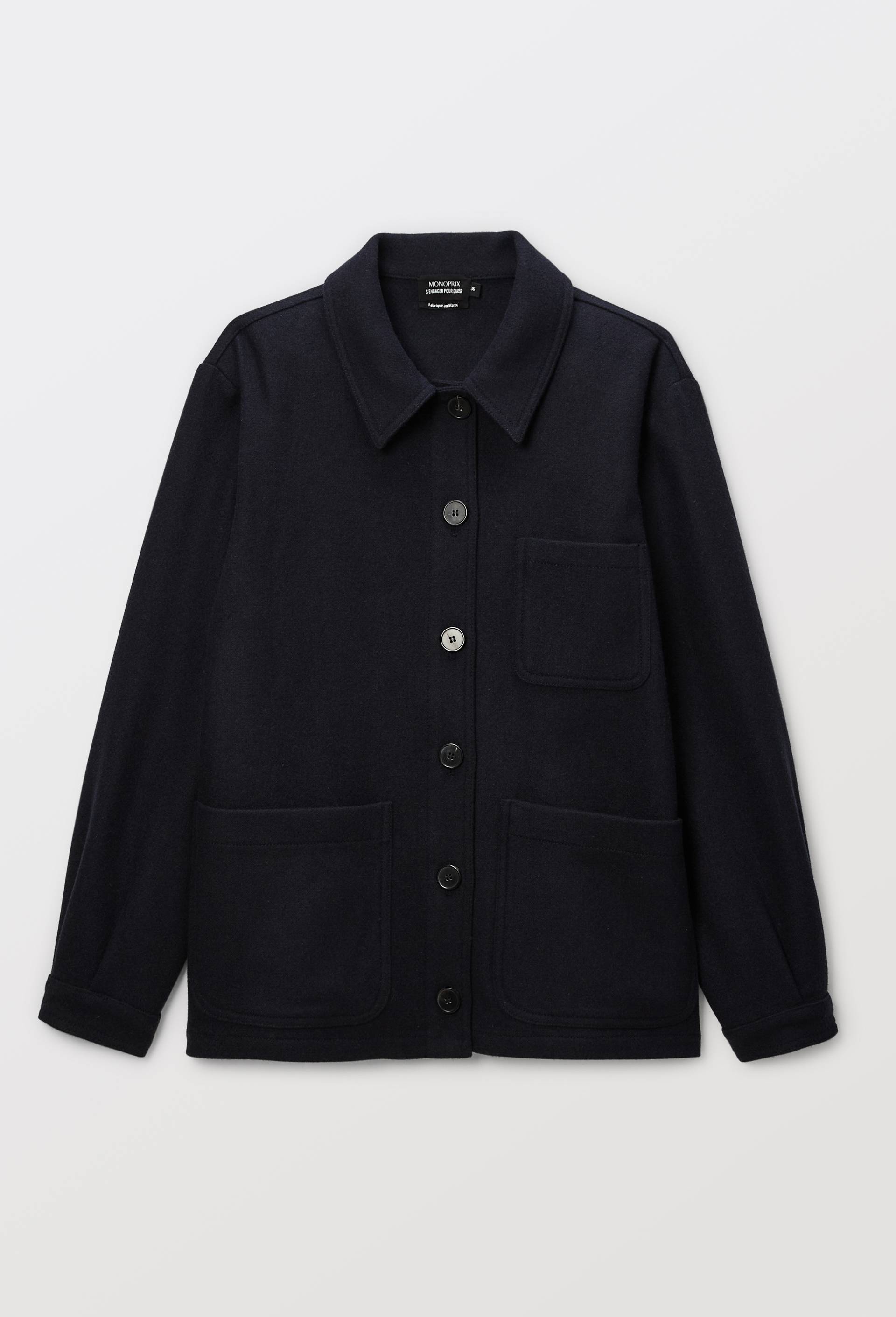 Veste contenant de la laine, Bleu fonc&eacute;, large image number 5.0