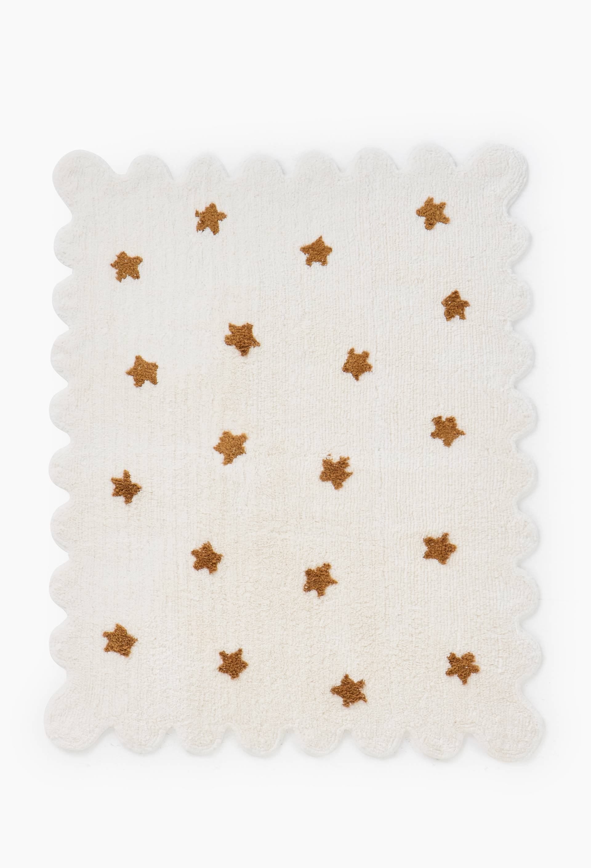 Tapis imprim&eacute; &eacute;toiles, 90 x 120cm, en coton bio, Ecru, large image number 1.0