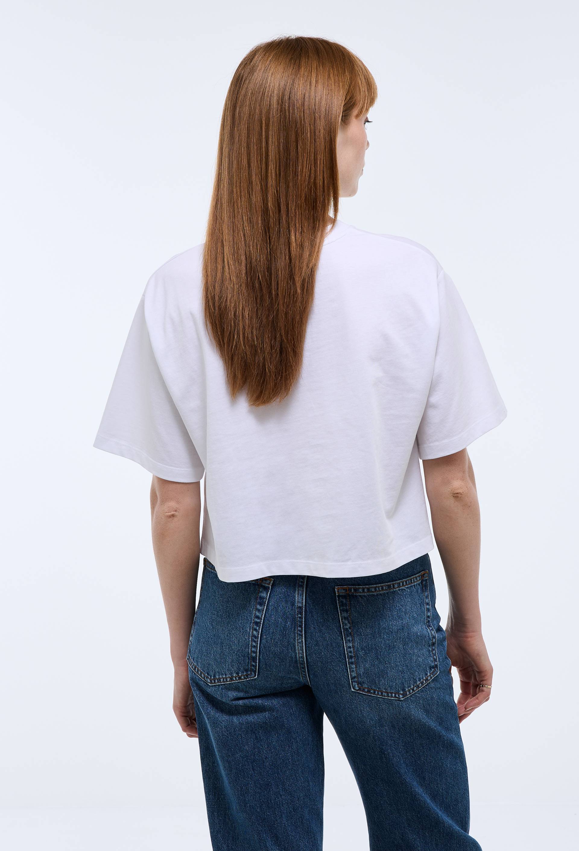 T-shirt court uni en coton BIO GOTS, Blanc, large image number 1.0