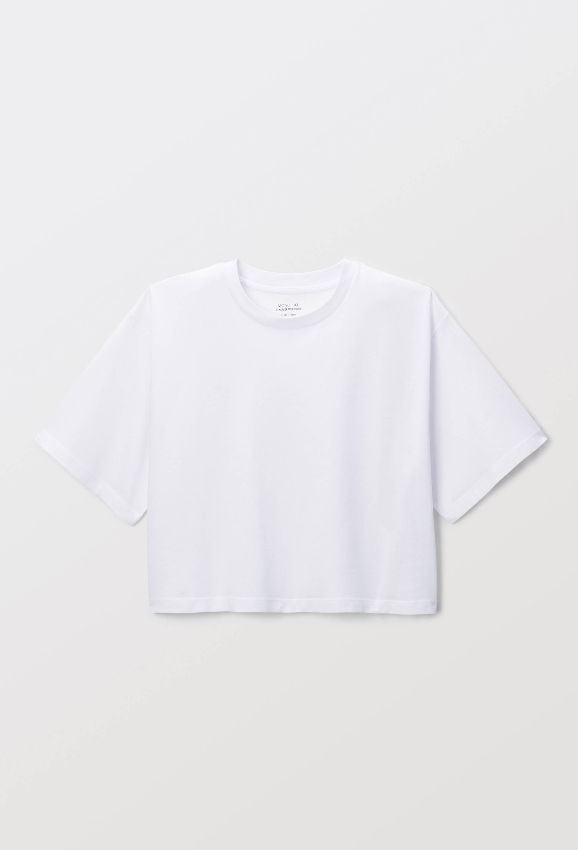 T-shirt court uni en coton BIO GOTS, Blanc, large image number 2