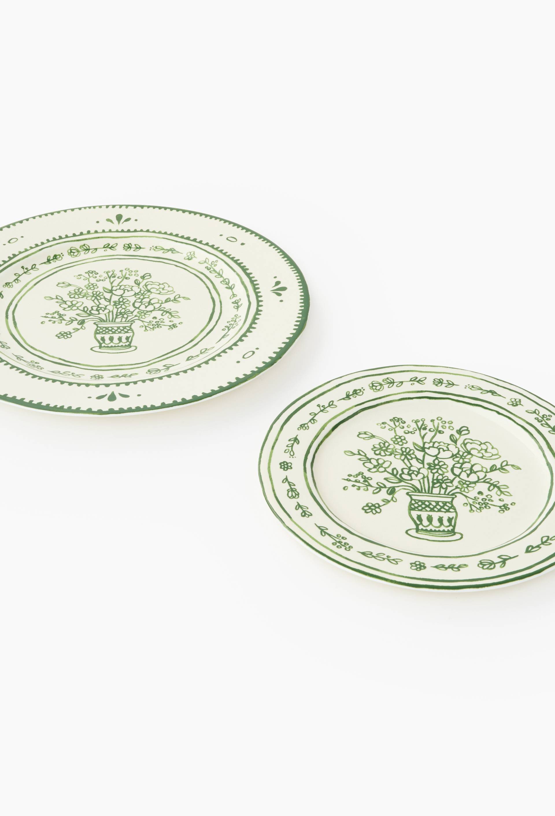 Assiette plate finition imprimée, 28cm, Blanc, large image number 1