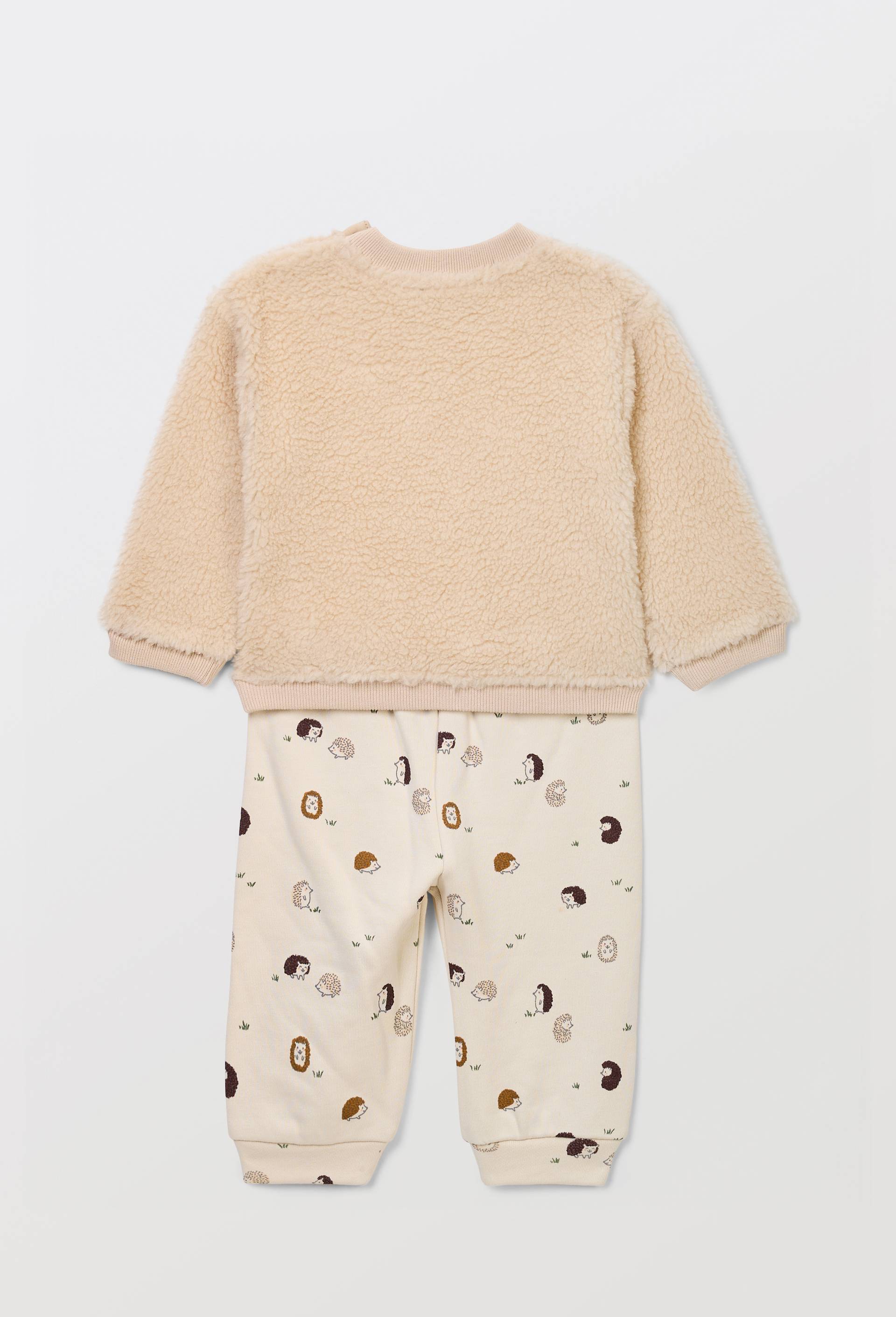 Ensemble sweat en sherpa et legging, Beige clair, large image number 1