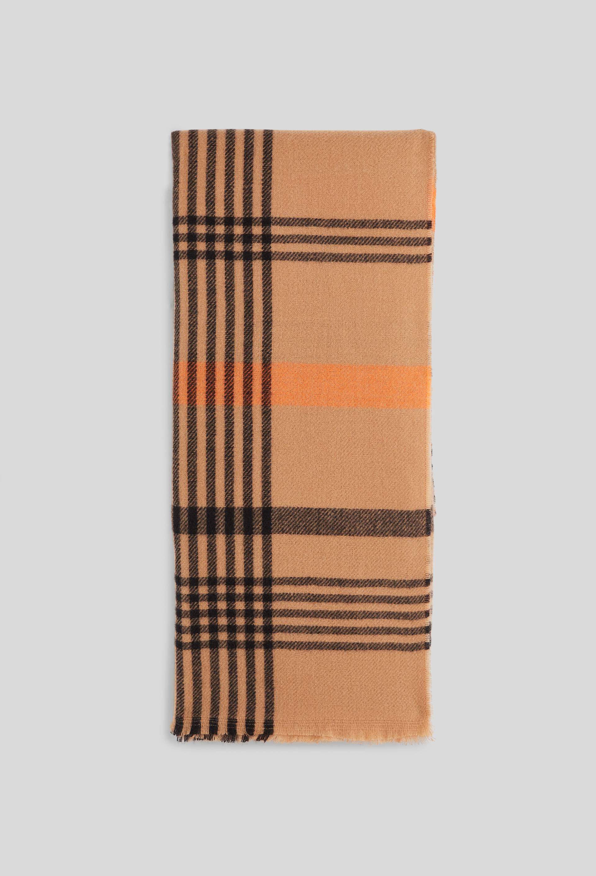 Echarpe &agrave; carreaux, mati&egrave;re recycl&eacute;e, Beige, large image number 2