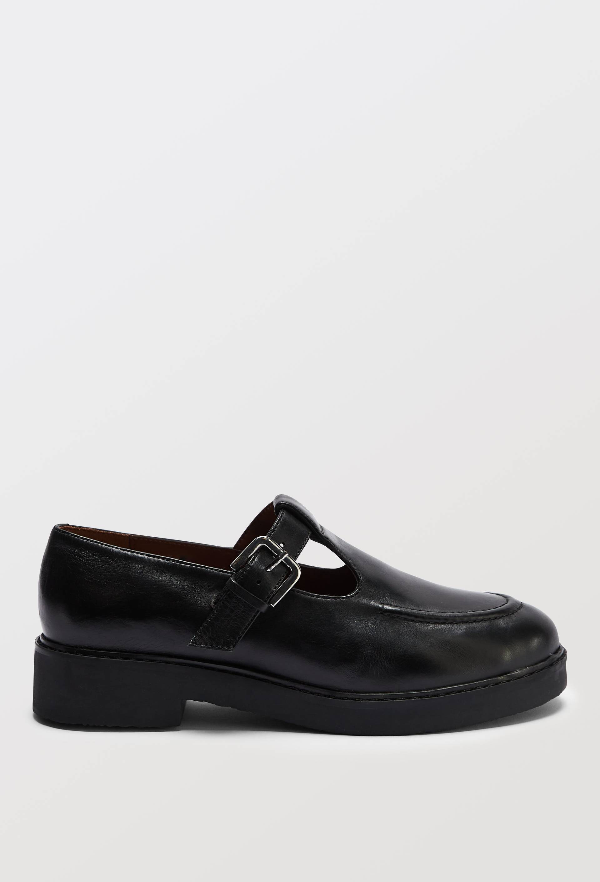 Derbies en cuir lisse, Noir, large image number 0