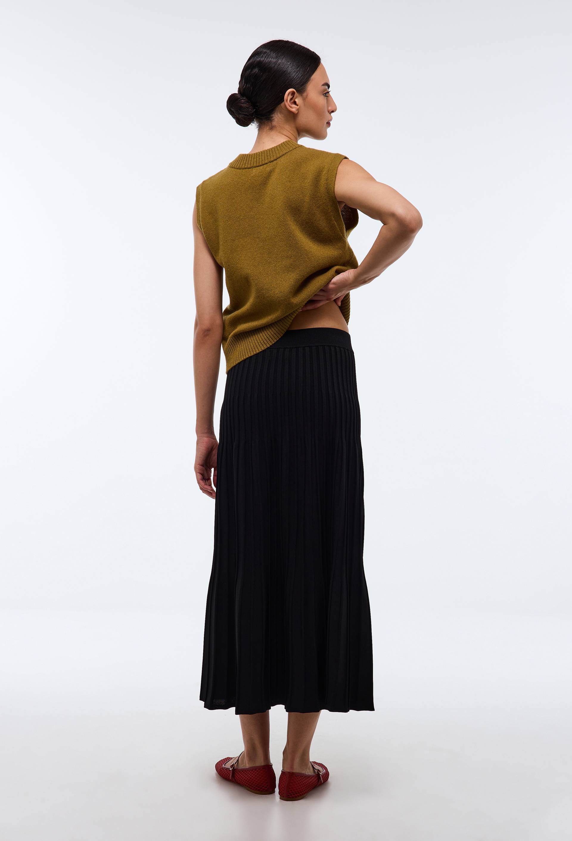 Jupe midi en maille, Noir, large image number 1.0