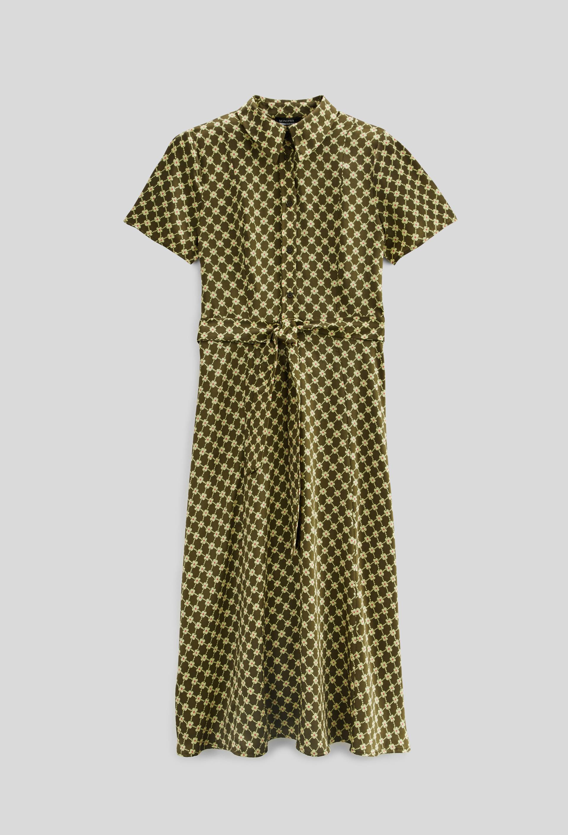 Robe midi imprim&eacute;e, Vert fonc&eacute;, large image number 5