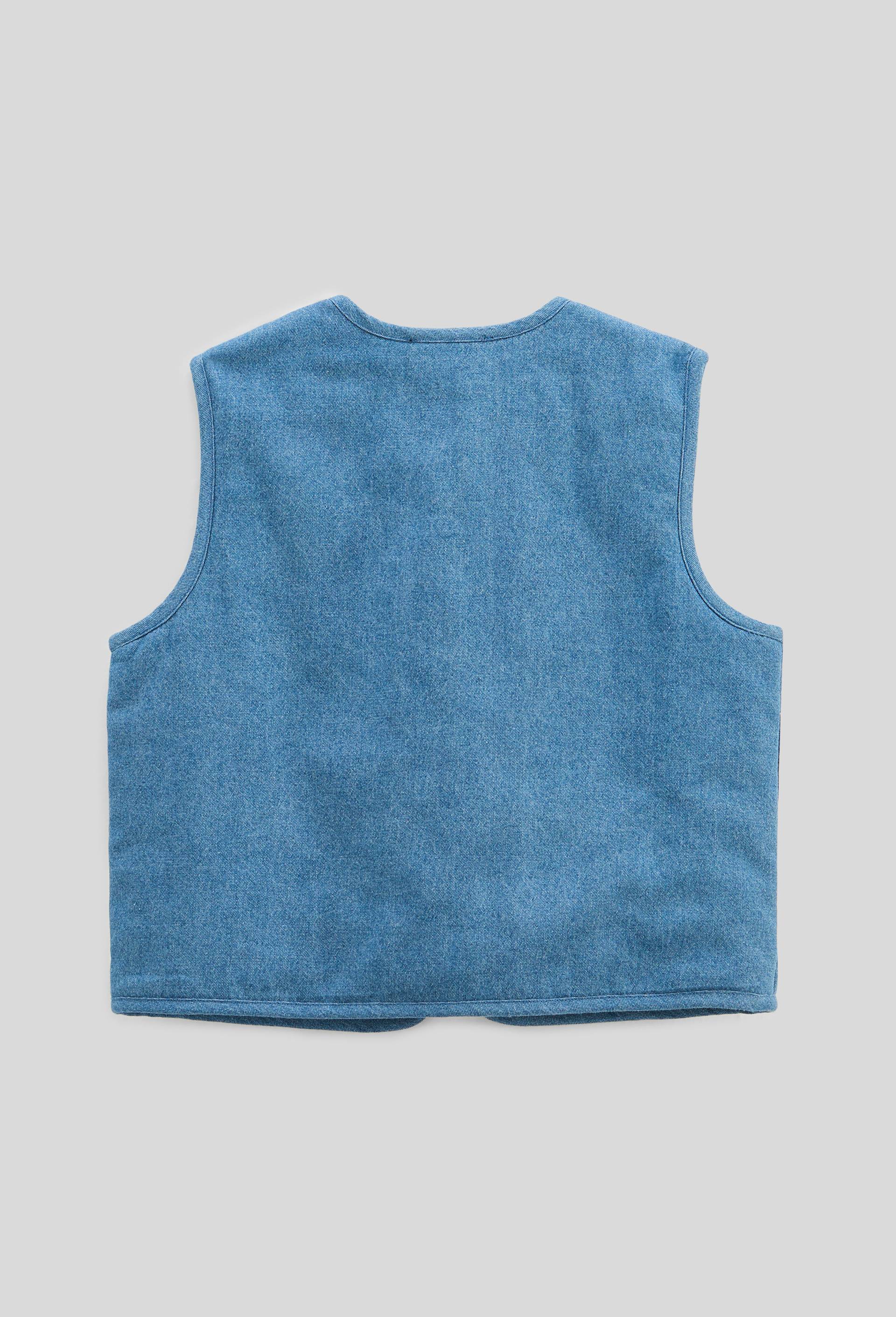 Gilet sans manches effet patchwork, Bleu, large image number 2