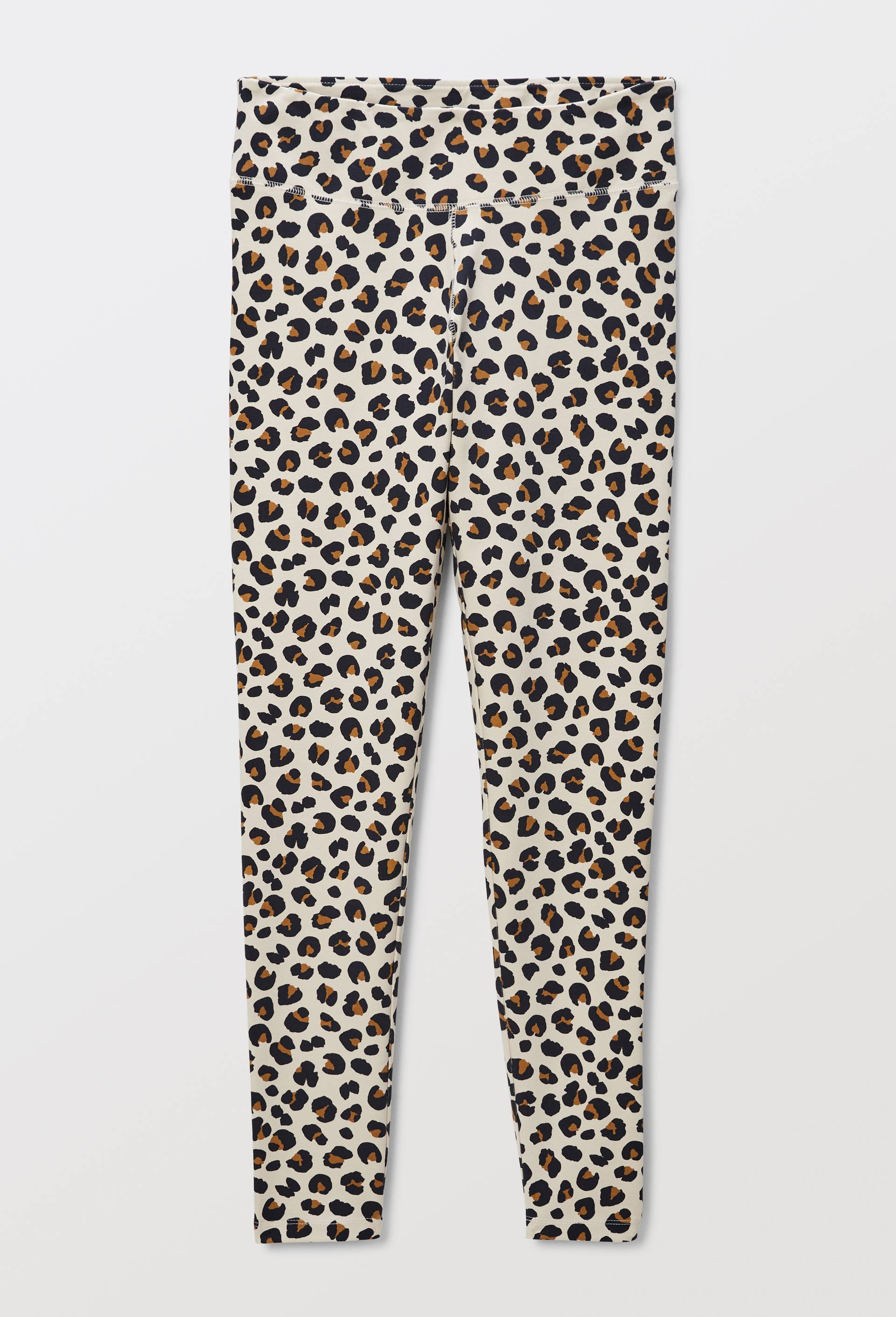 Legging imprim&eacute; l&eacute;opard en coton BIO GOTS, Ecru, large image number 2.0