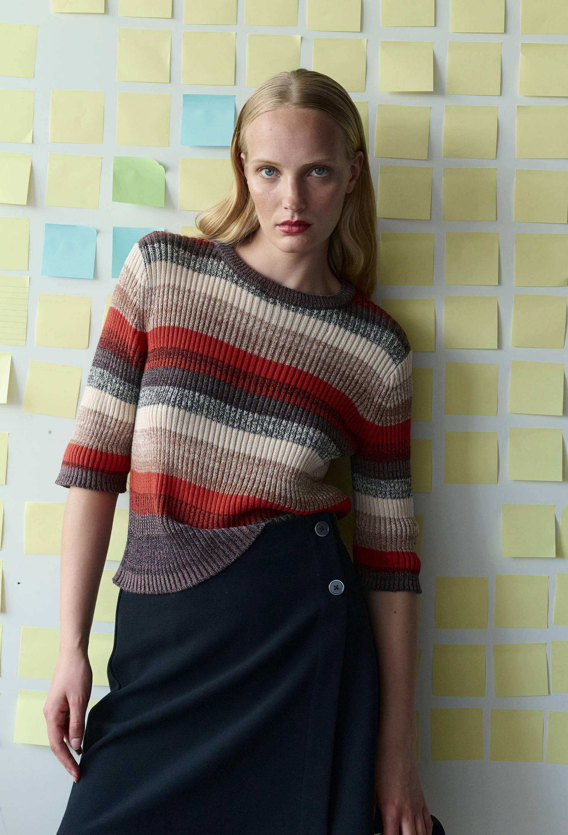 Pull manches courtes en coton, Orange, large image number 1