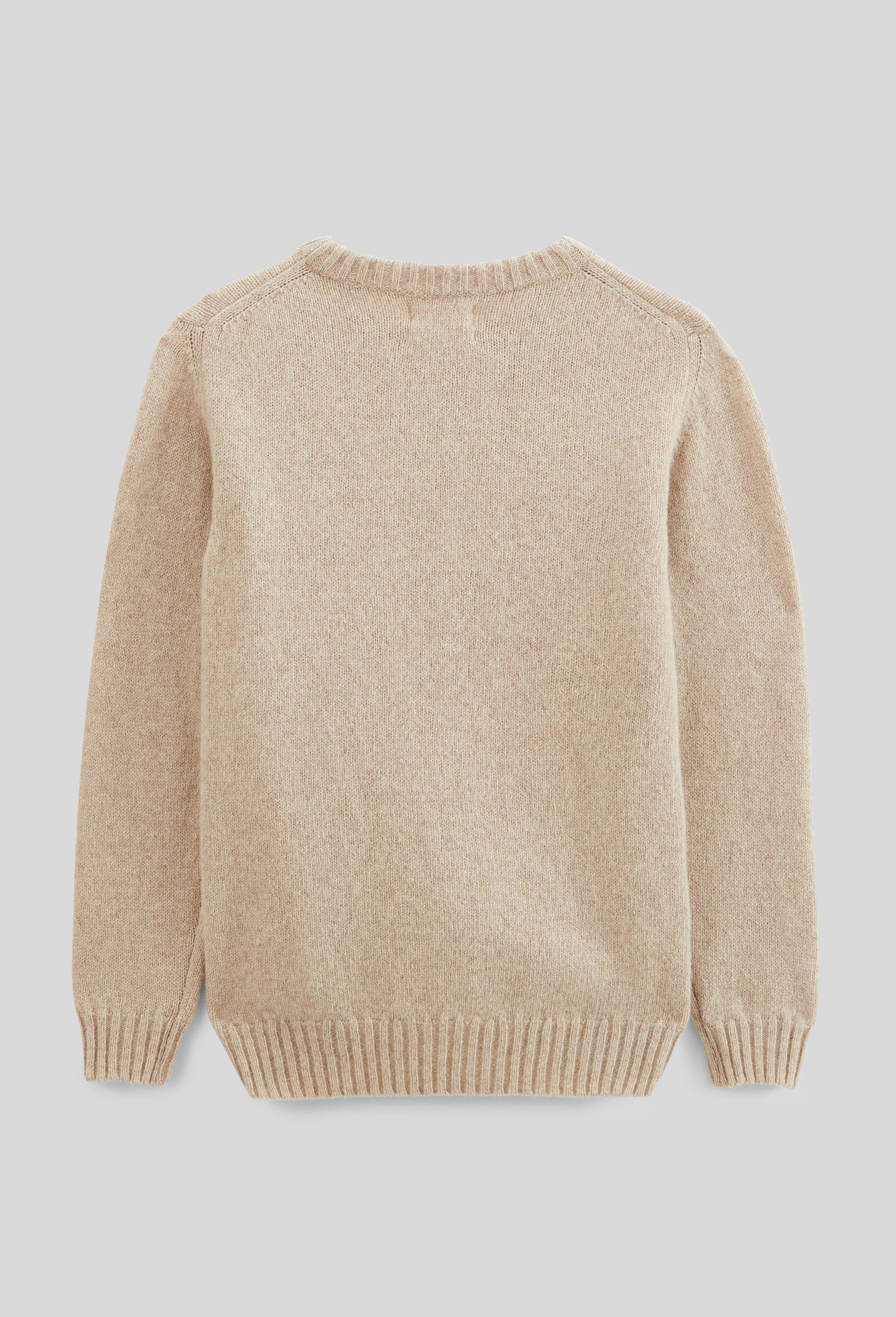 Pull col rond uni contenant de la laine et du yack, Beige, large image number 2.0
