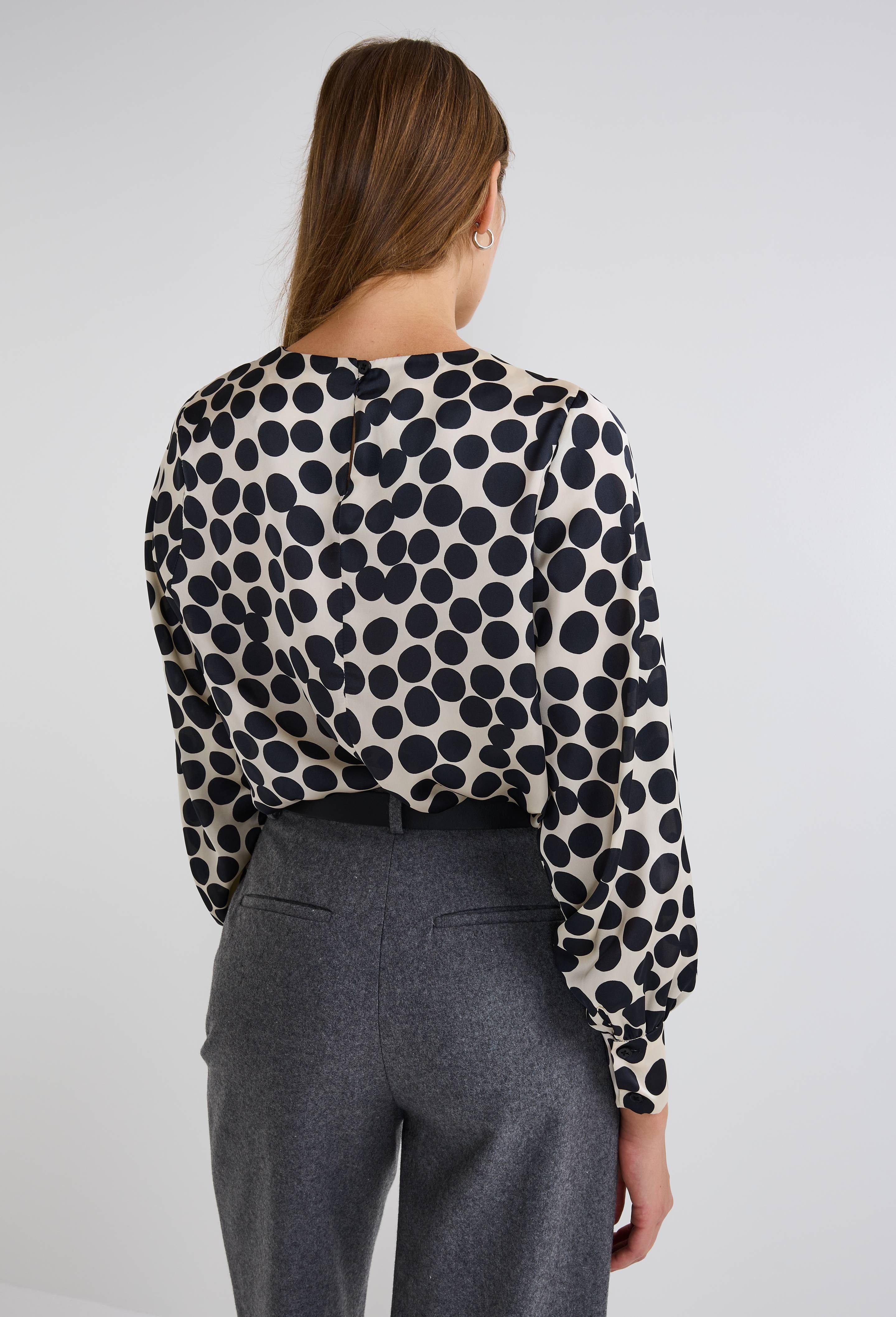 Blouse manches longues imprim&eacute;e, Ecru, large image number 2