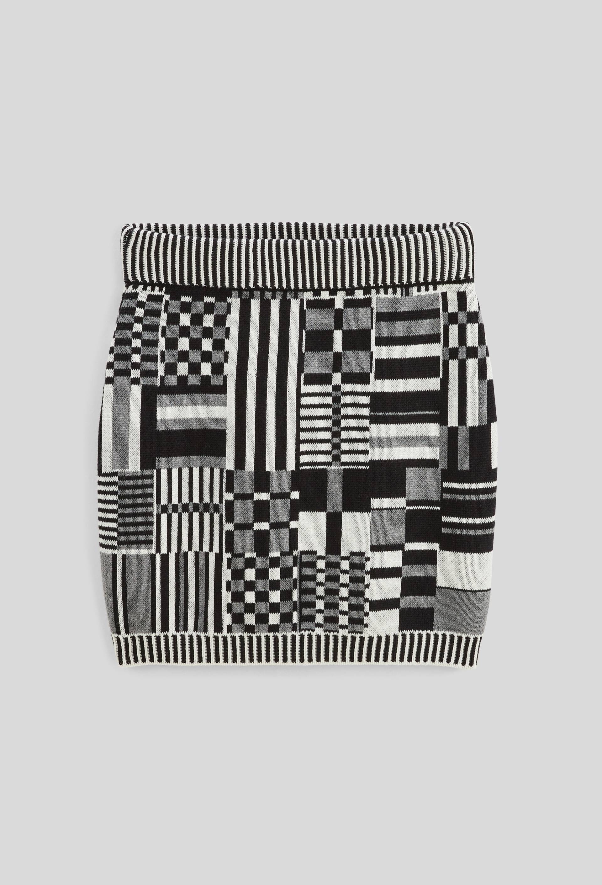 Jupe jacquard graphique en coton BIO, Noir, large image number 2