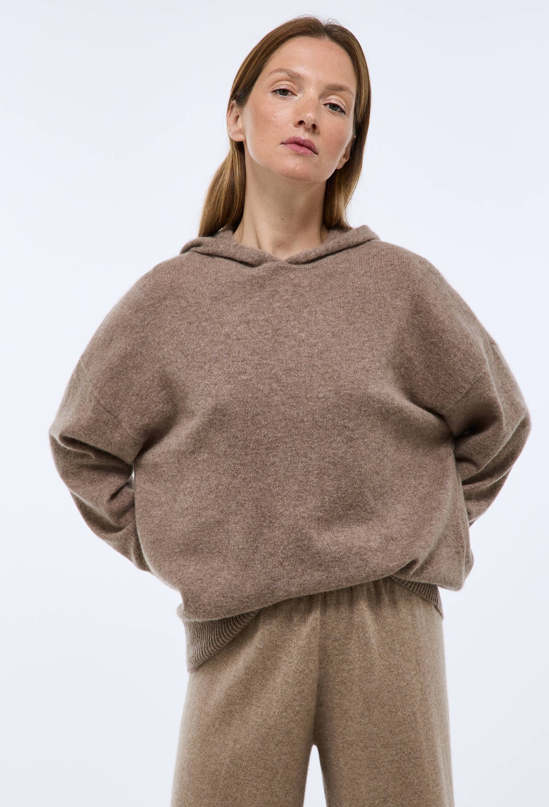 Pull &agrave; capuche en cachemire, Beige, swatch image