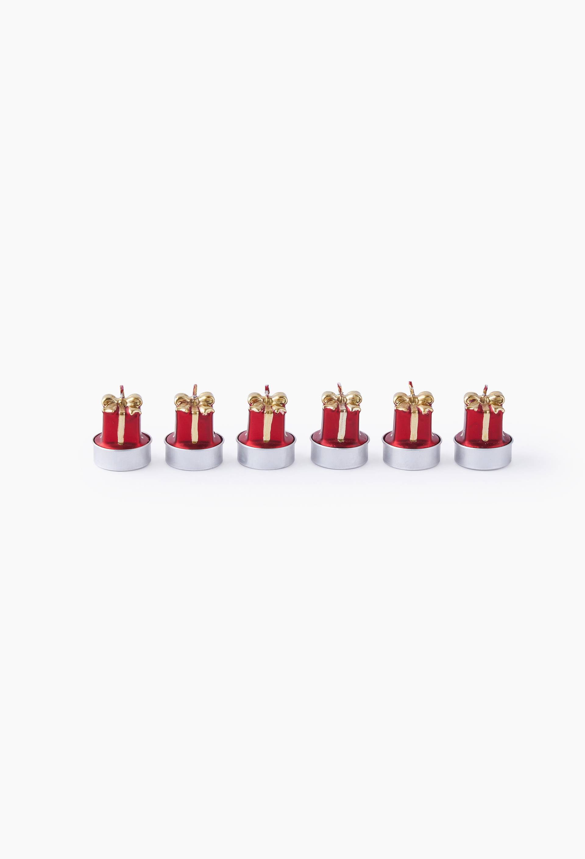 Set 6 tlight cadeau, 16x11x6 cm, en cire, Or, large image number 0