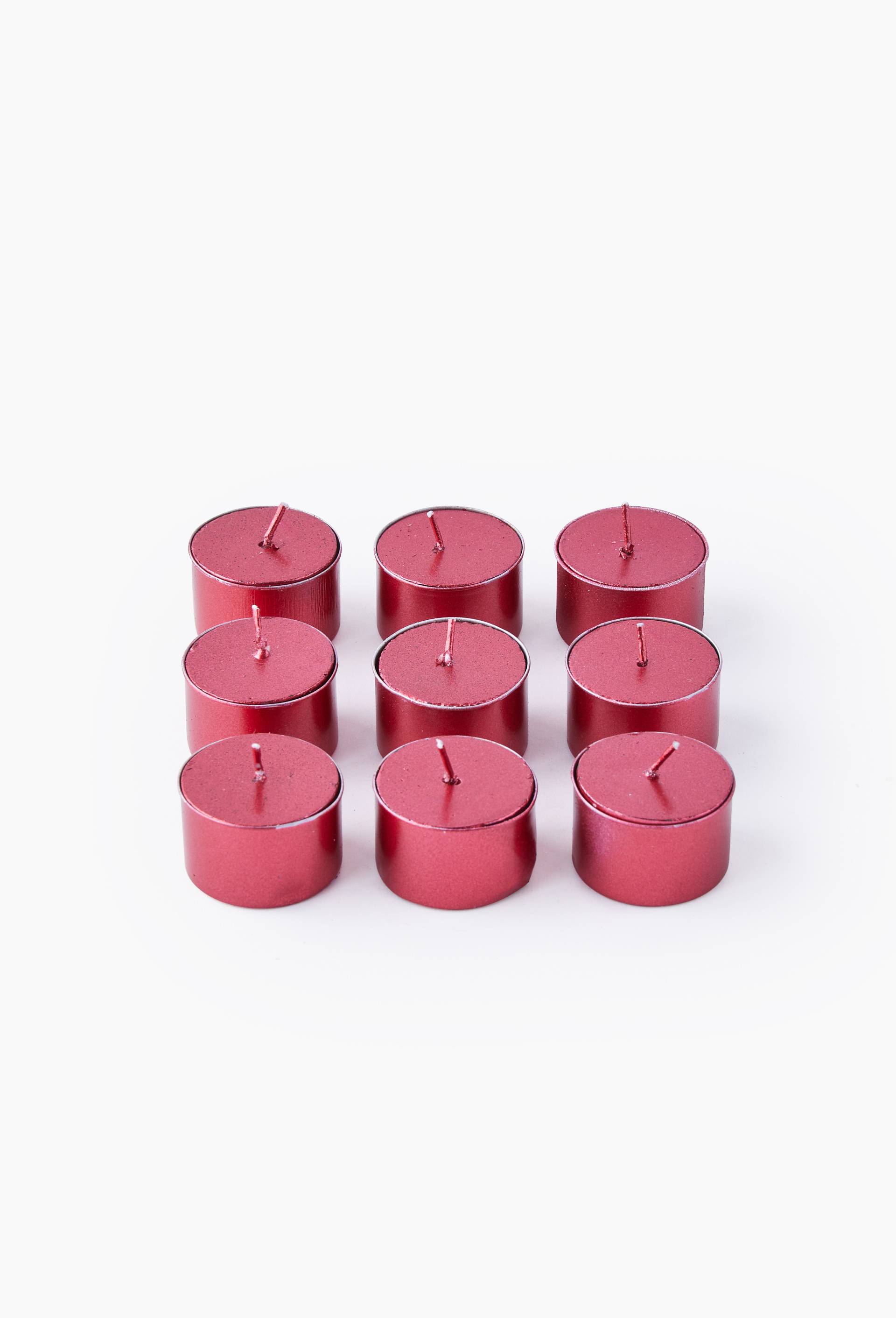 Set tlight haut,  12x12x3 cm, en cire, Rouge, large image number 0