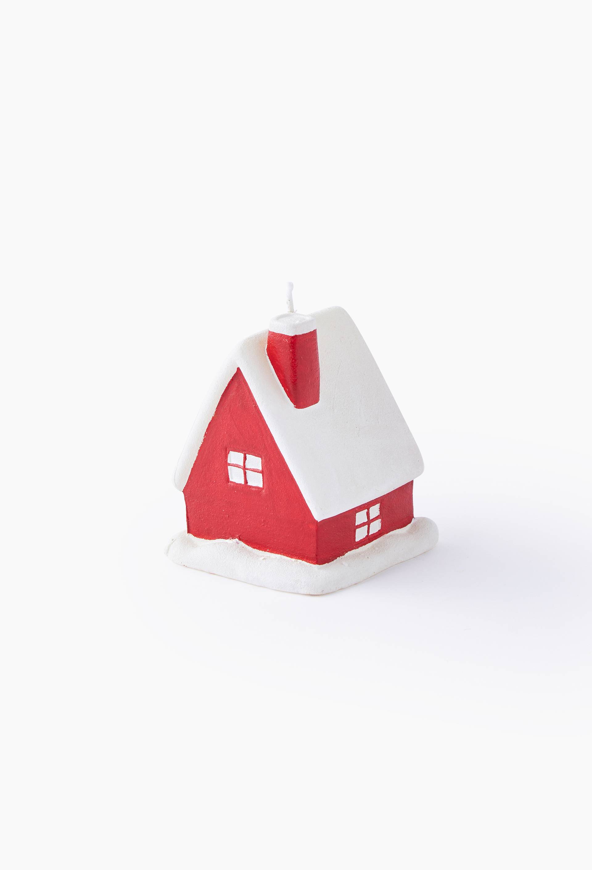 Bougie forme maison, H9,5cm, en cire, Rouge, large image number 0